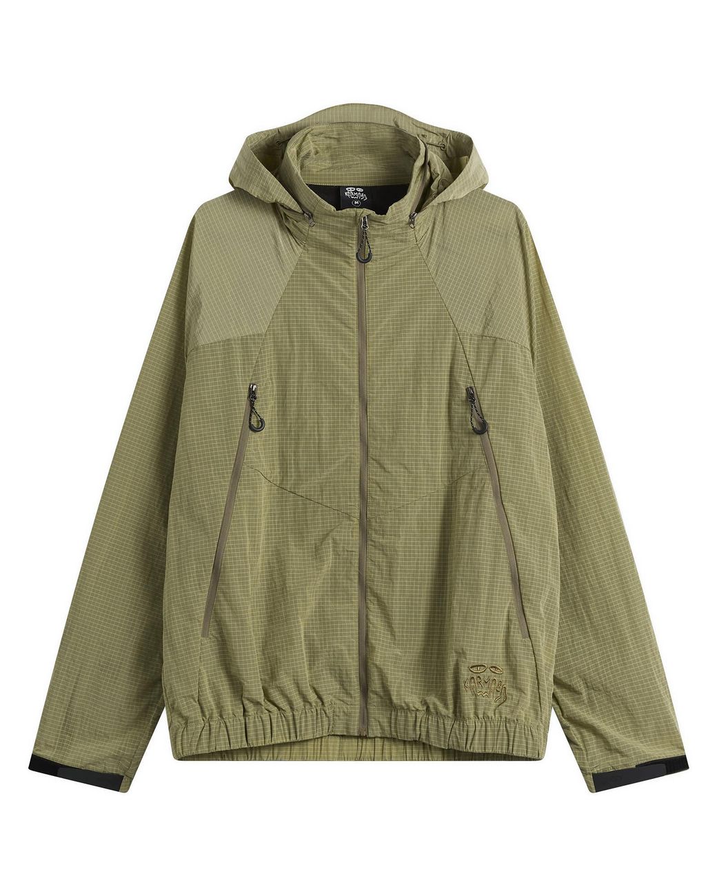 KARMA8A Green Hidden Hood Light Jacket for men