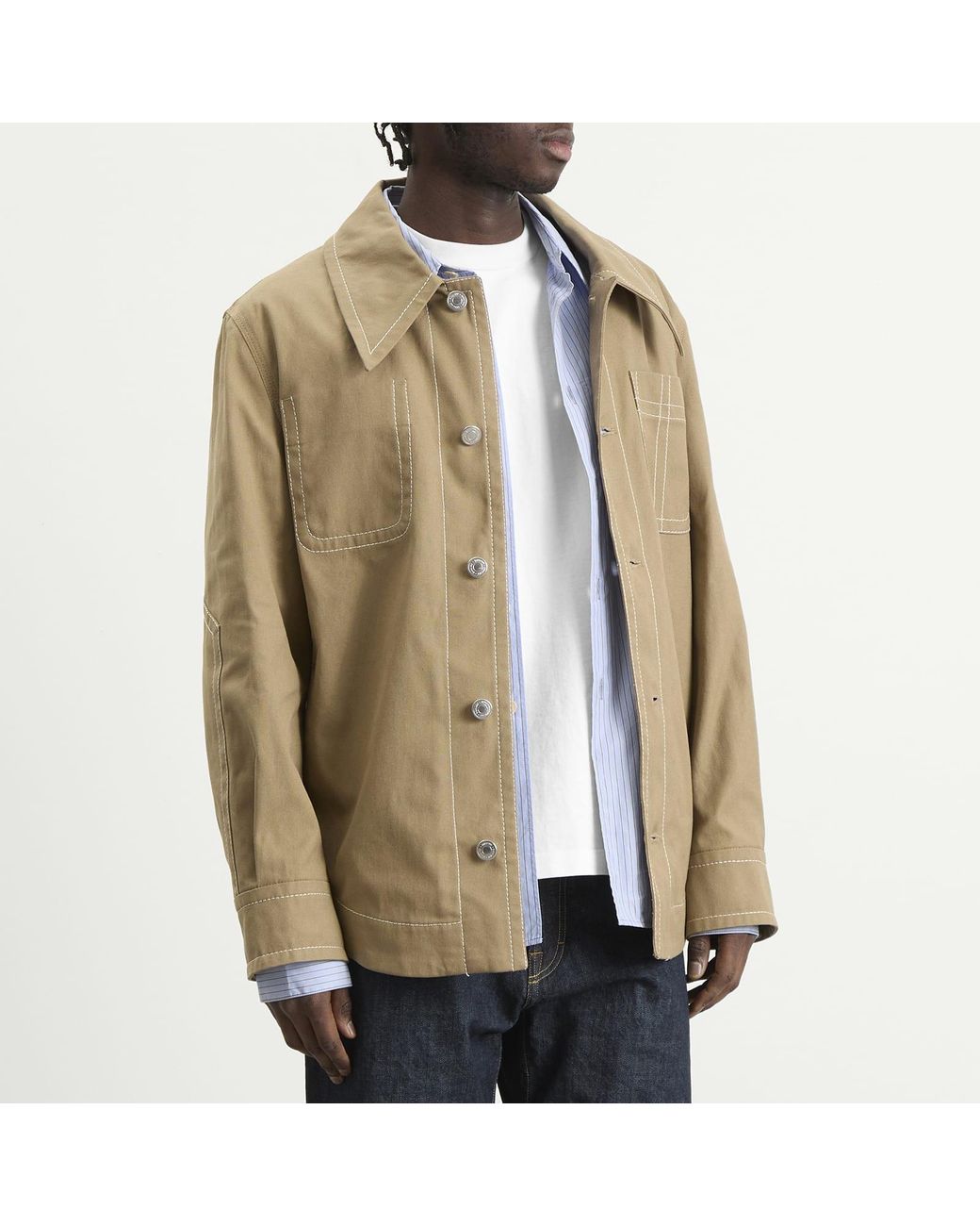 AMI Natural Worker Shirt Jacket for men
