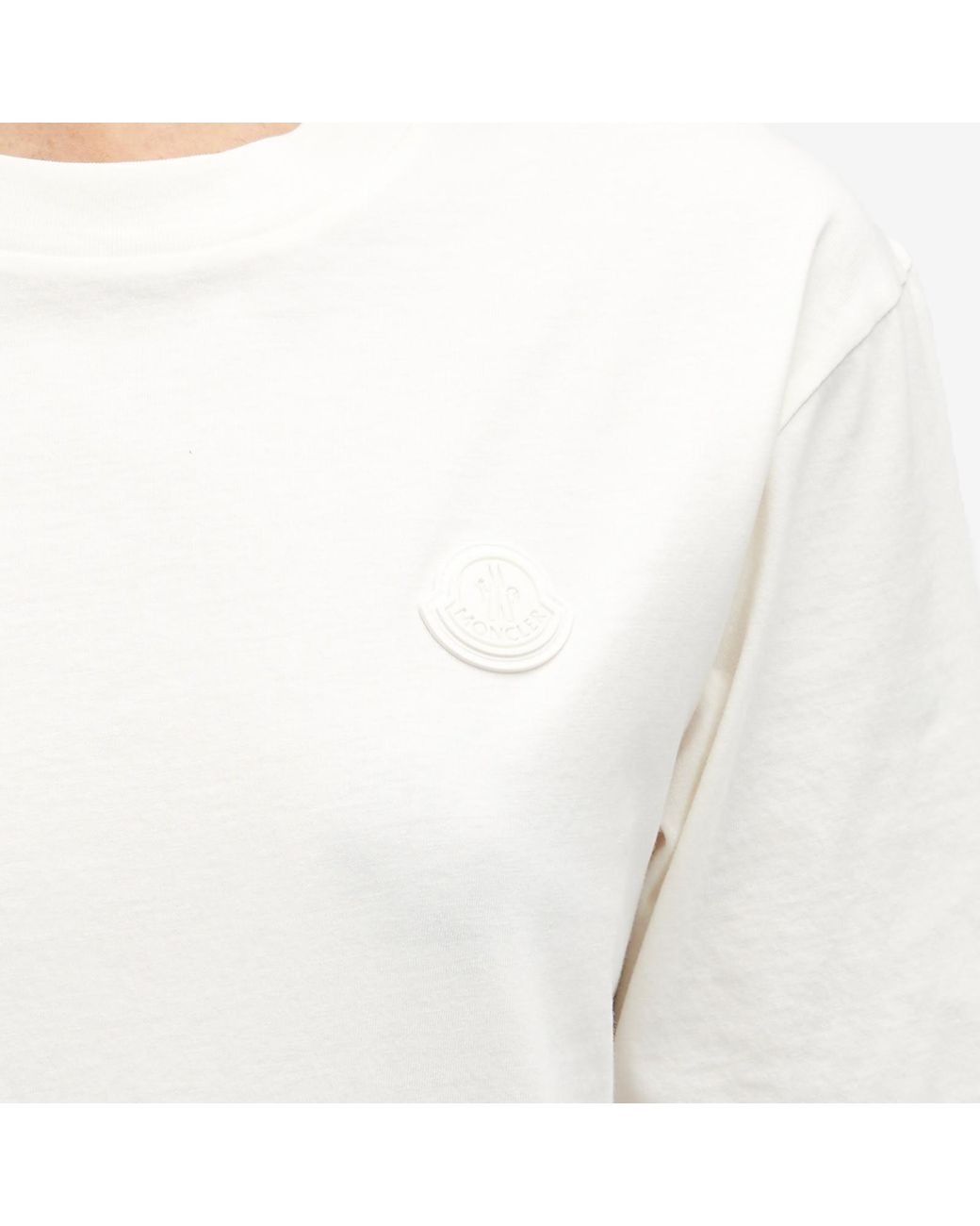 Moncler White Logo Short Sleeve T-Shirt