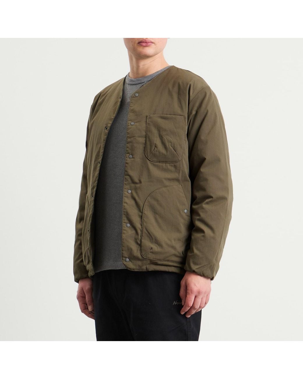 NANGA Green Hinoc Ripstop Inner Down Cardigan for men
