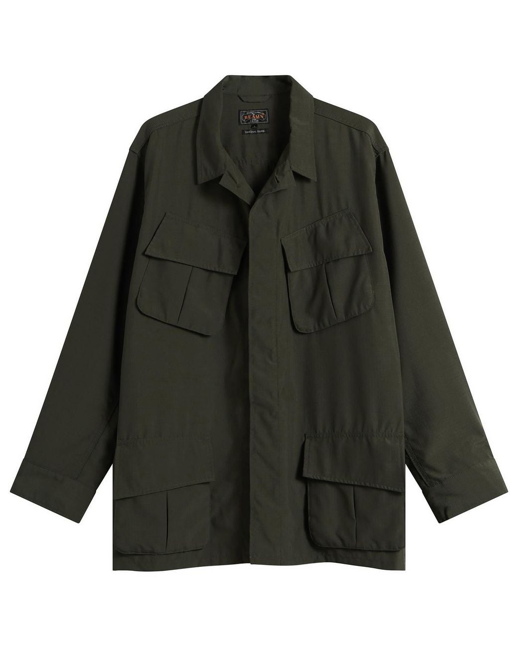Beams Plus Green Ripstop Fatique Jacket for men