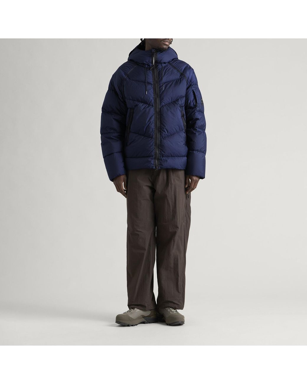 C P Company Blue Shield Hooded Down Jacket for men