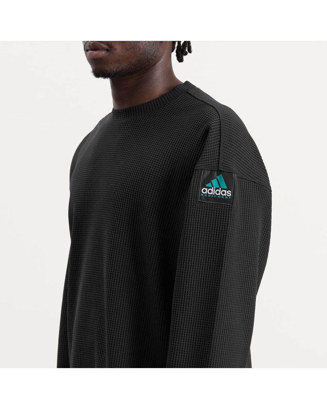 Adidas Black Eqt Waffle Long Sleeve for men