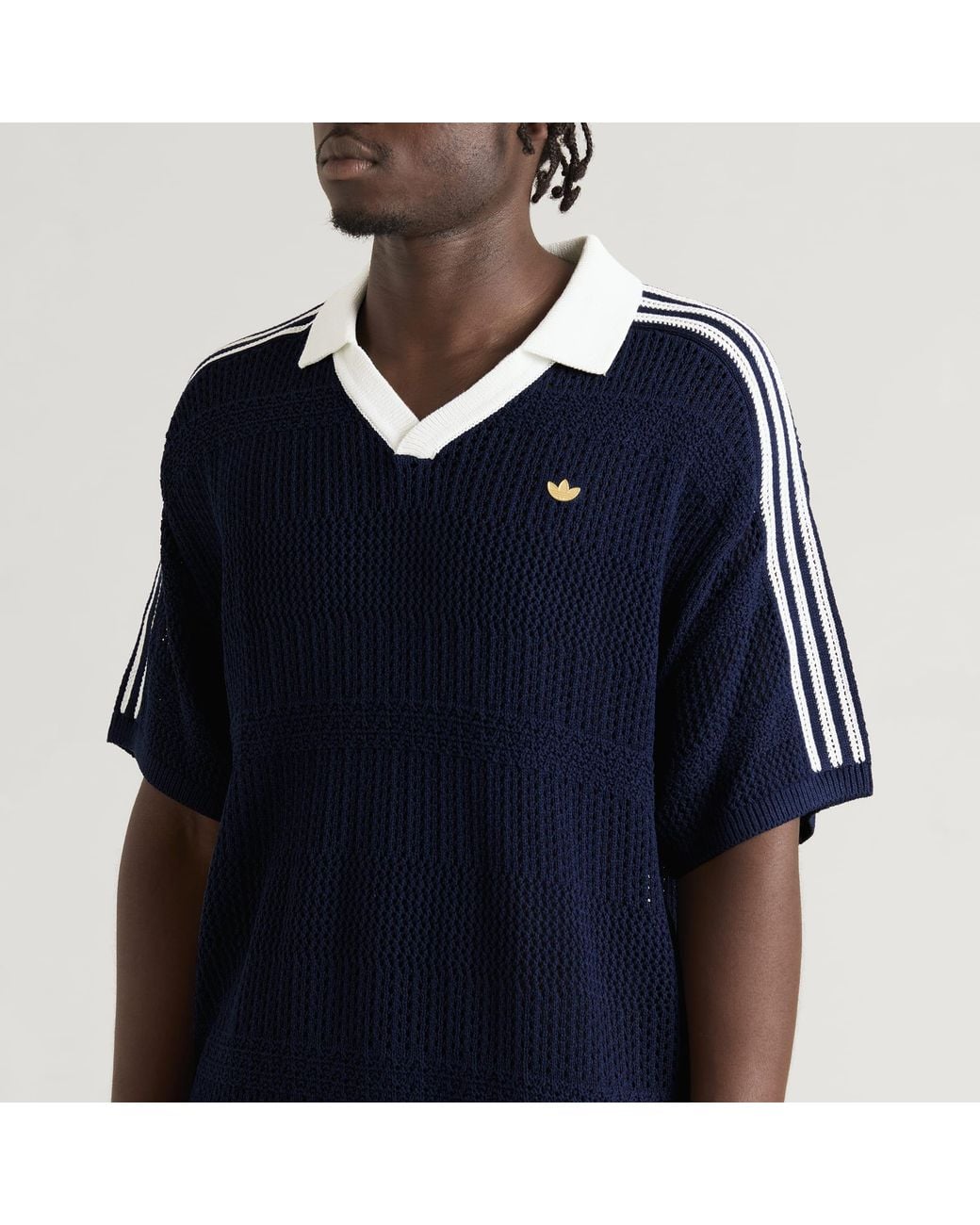 Adidas Blue Resort Knitted Polo Shirt for men