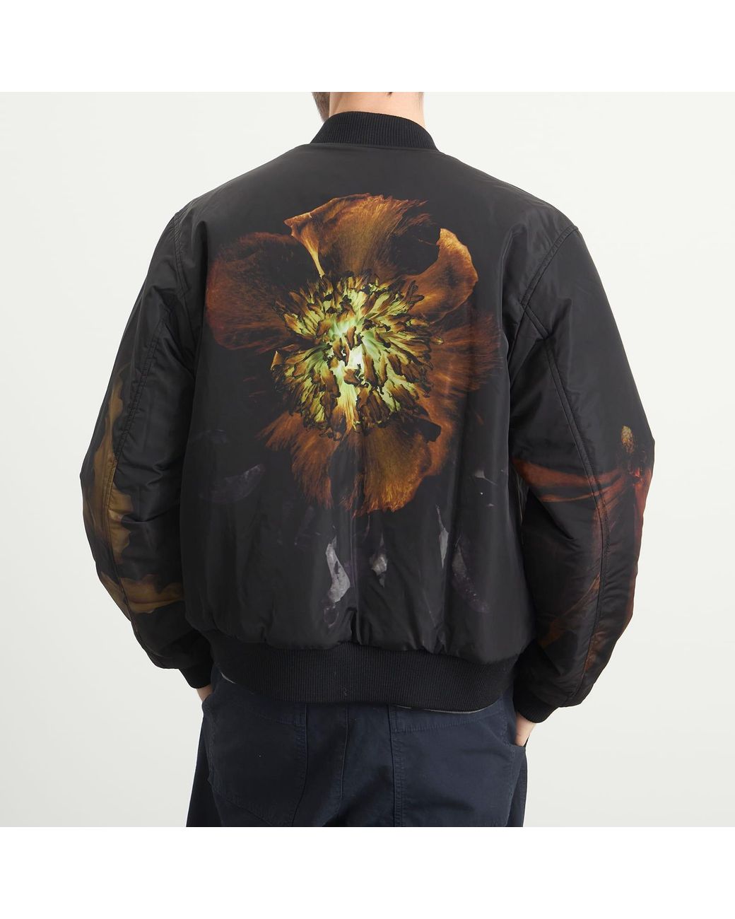 Dries Van Noten Blue Brushed Cotton Twill Bomber Jacket for men
