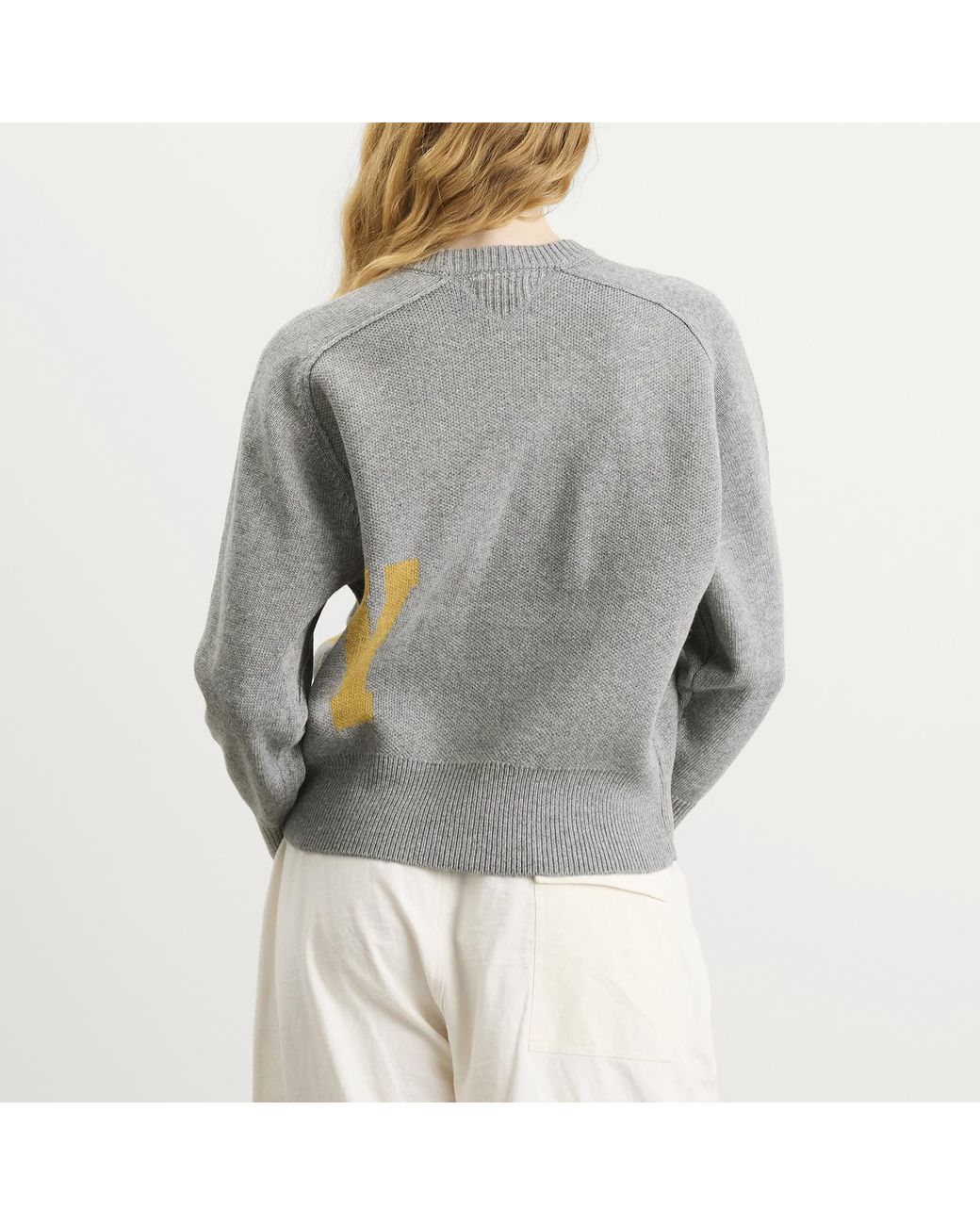 Beams Boy Gray Big Logo Crew Jumper