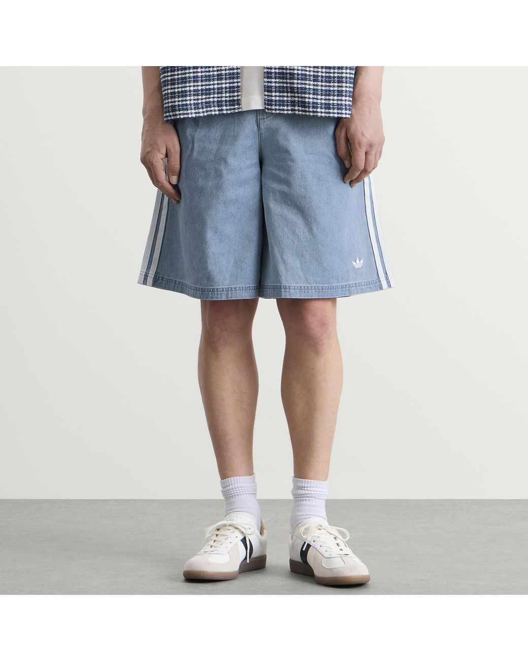Adidas Blue Denim Shorts for men