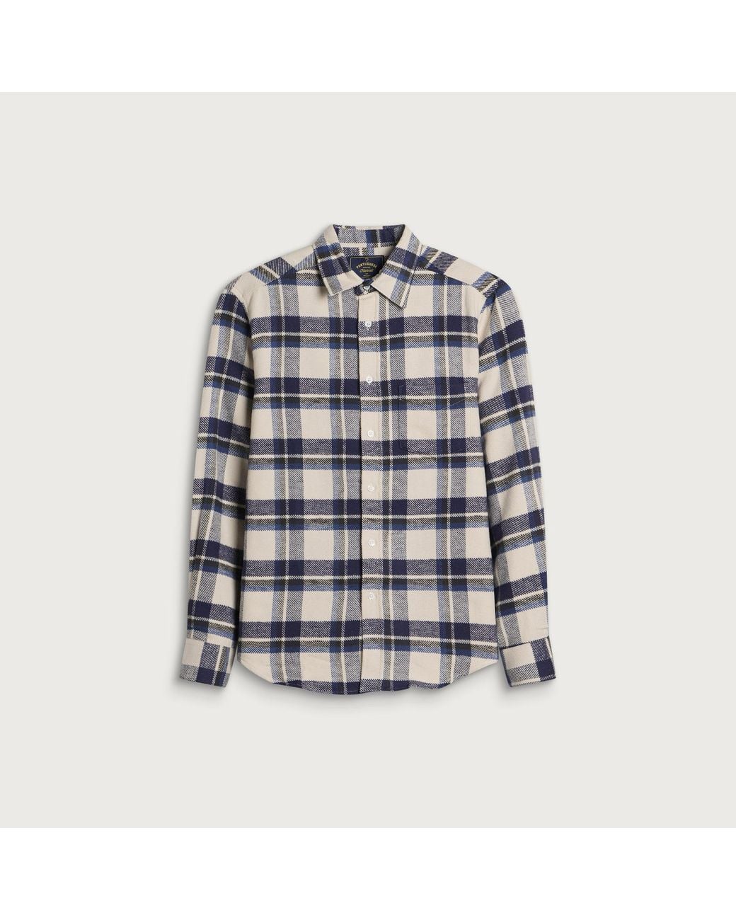 Portuguese Flannel Blue Ecca Flannel Check Shirt for men