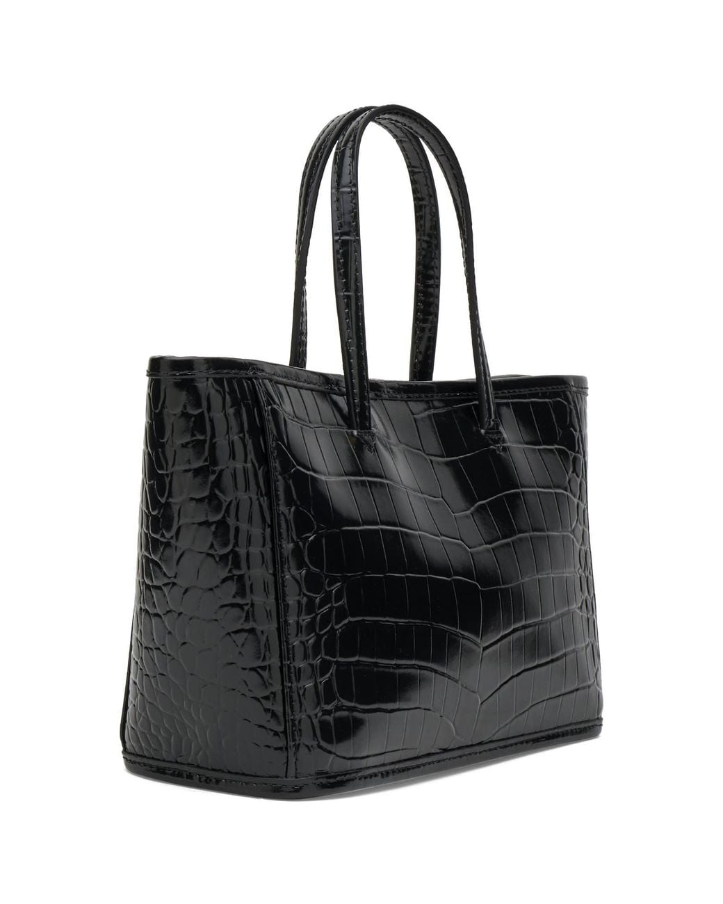 NOTHING WRITTEN Black Ain Croco Tote Bag