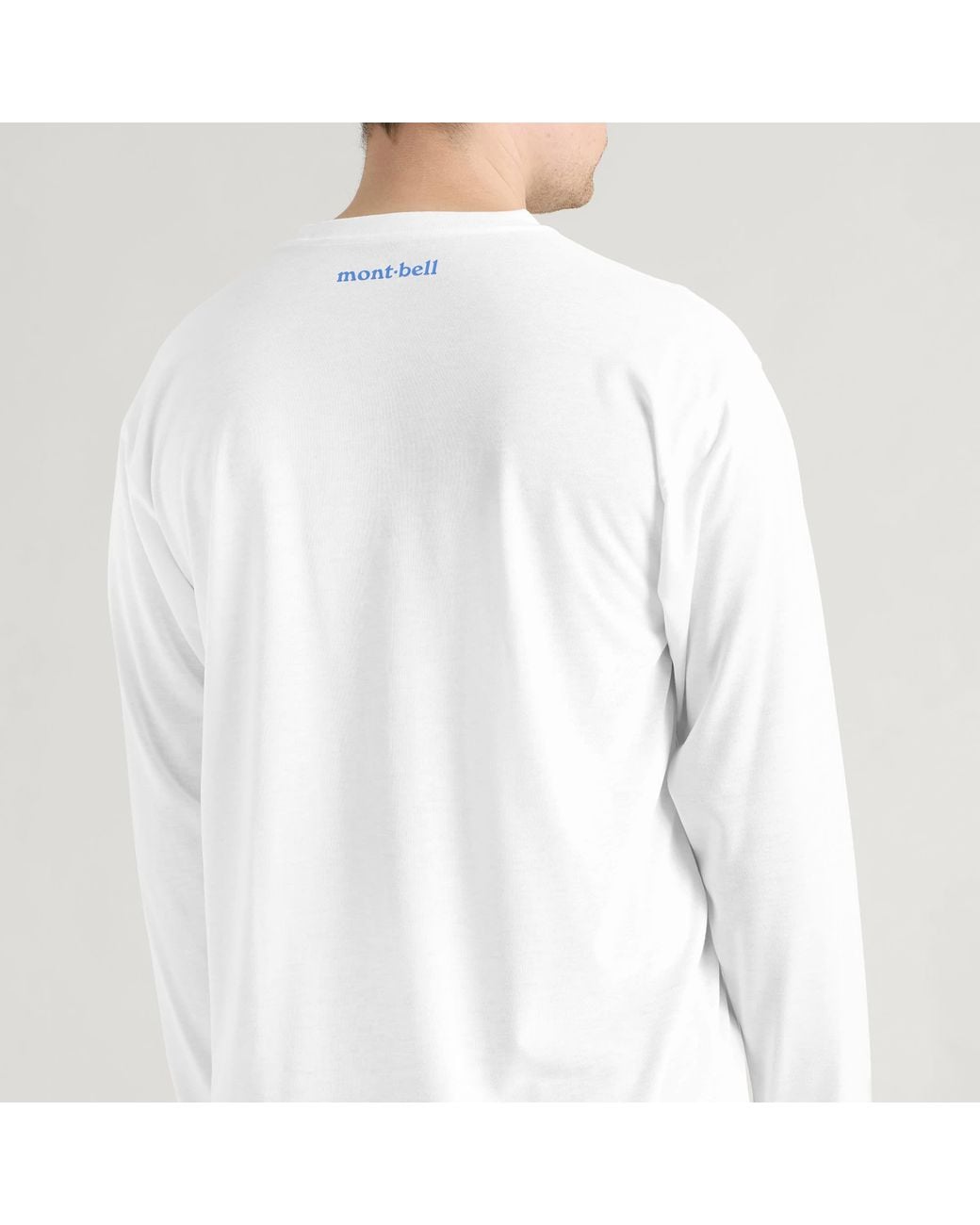 Montbell White Winter Mountaineering Wickron Long Sleeve T-Shirt for men