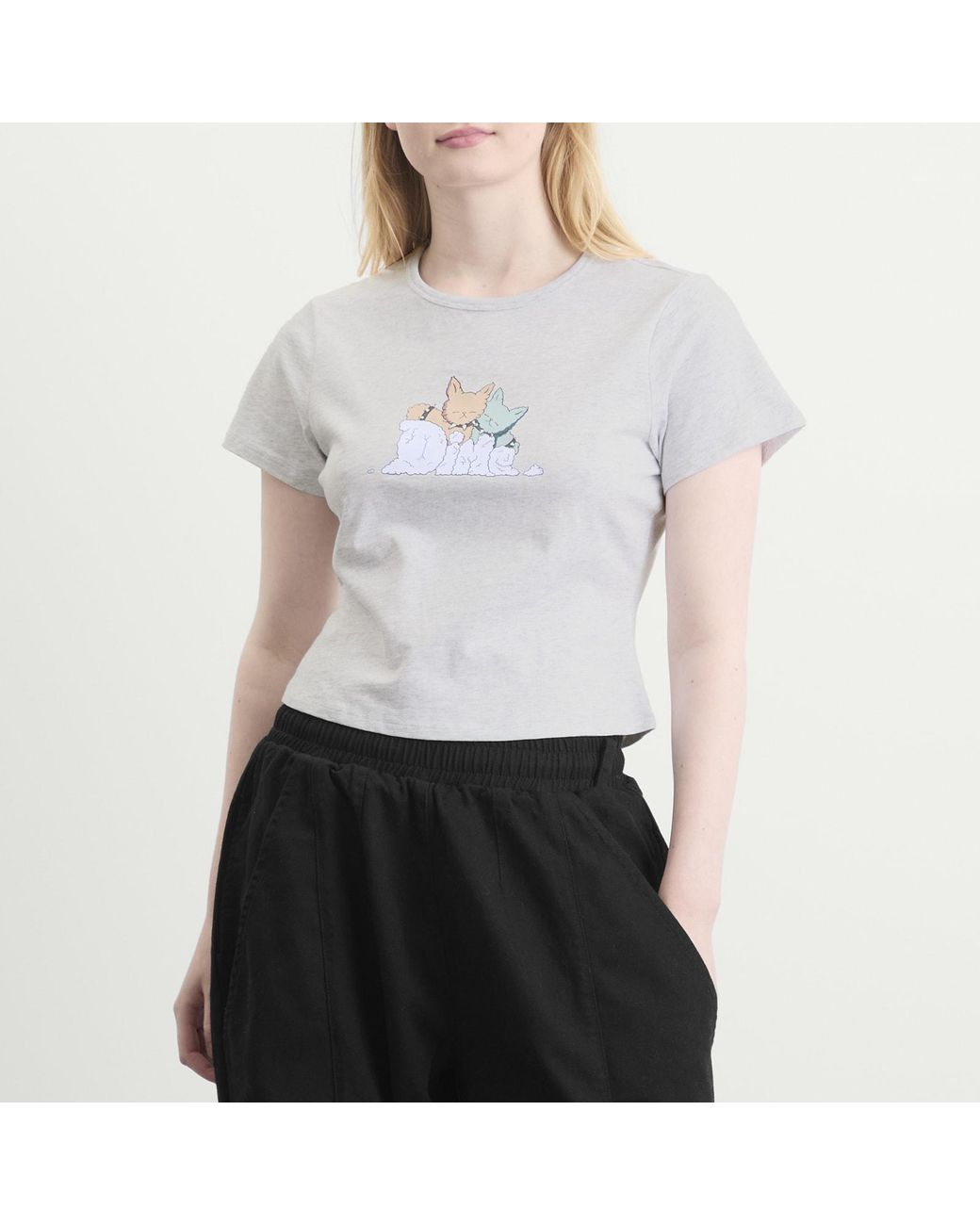 Dime Gray Fluff T-Shirt