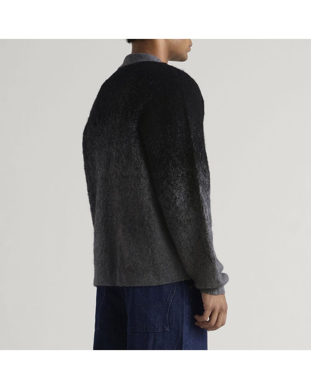 Dime Black Mohair Double Zip Knit for men