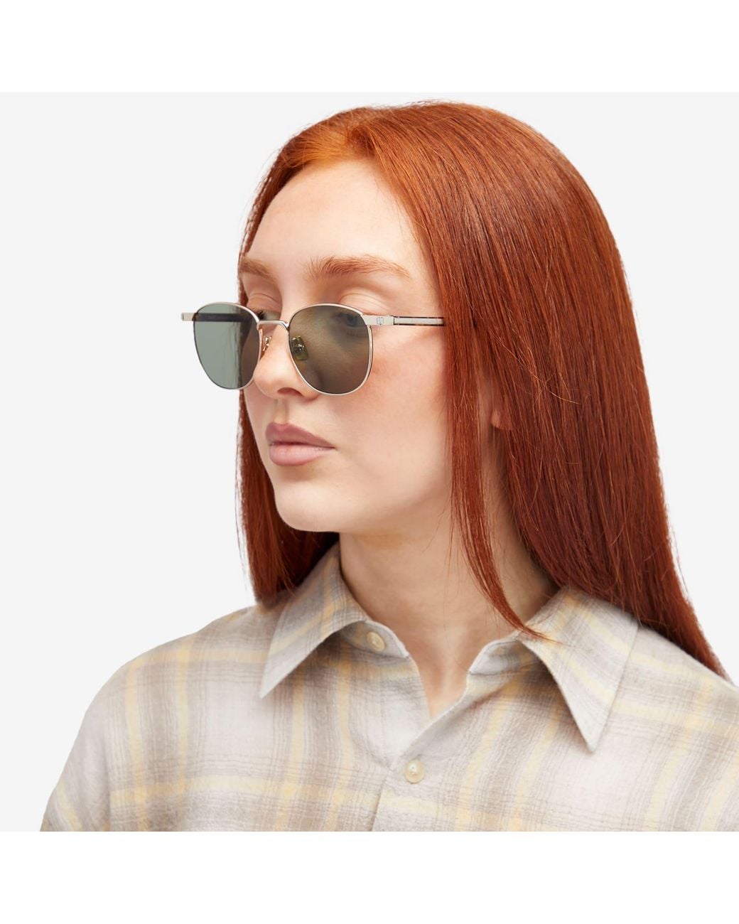 Saint Laurent Saint Laurent Sl 747 Sunglasses in Metallic | Lyst