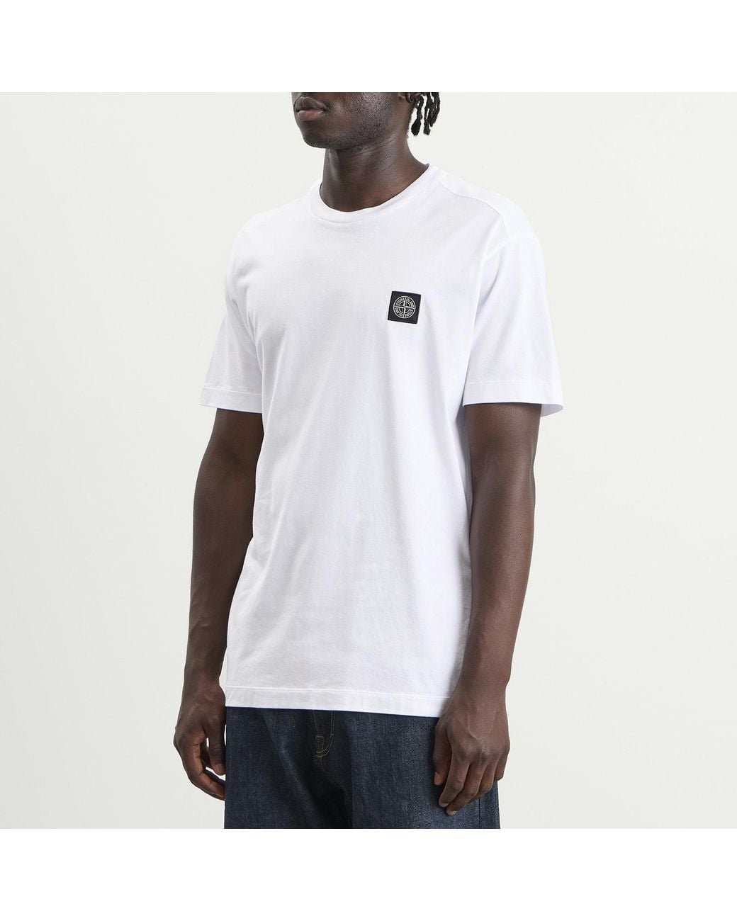 Stone Island White Patch Logo T-Shirt for men