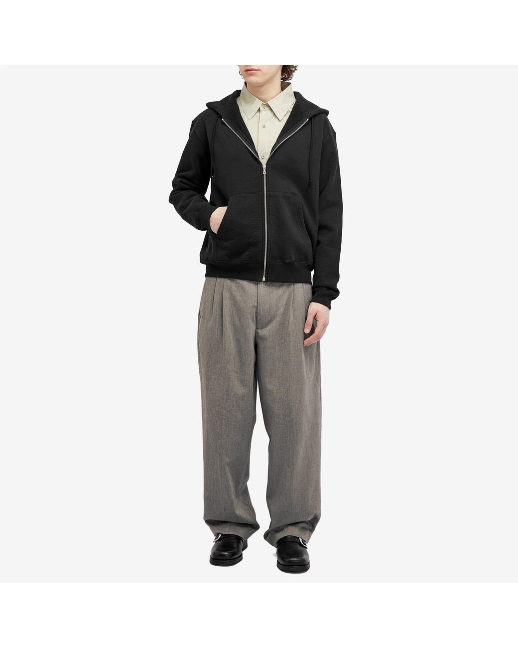 AURALEE｜HOOD/ZIP-UP (SMOOTH SOFT SWEAT P/O PARKA BLACK SMOOTH SOFT SWEAT ZIP PARKA (A23SP01TU) | AURALEE / Tops