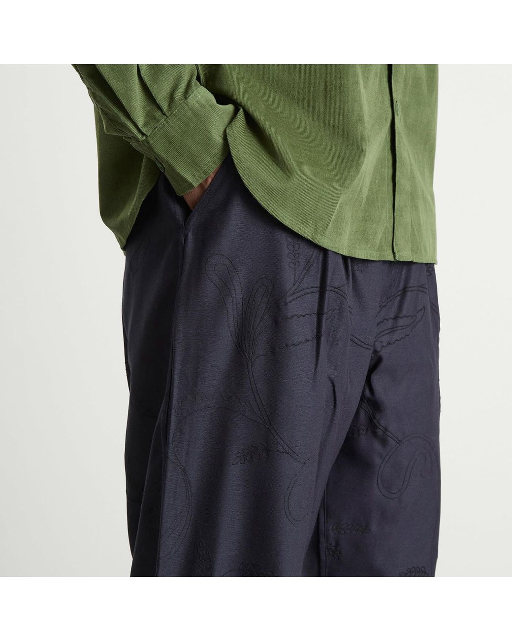 Kardo Blue Antonio Double Pleat Trousers for men
