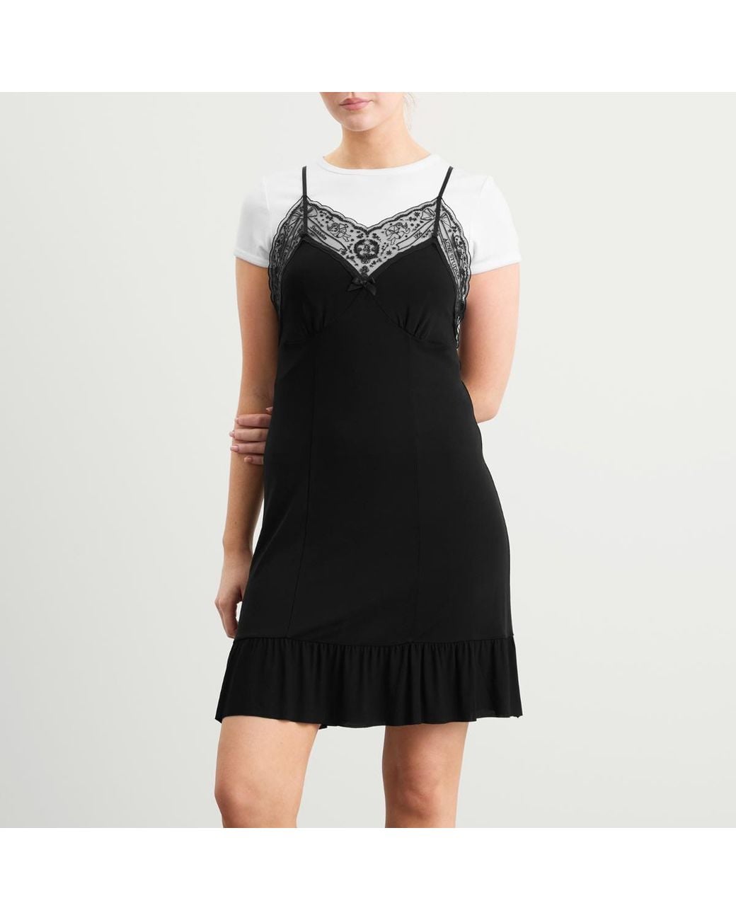 Acne Black Dafne Crepe Slip Dress