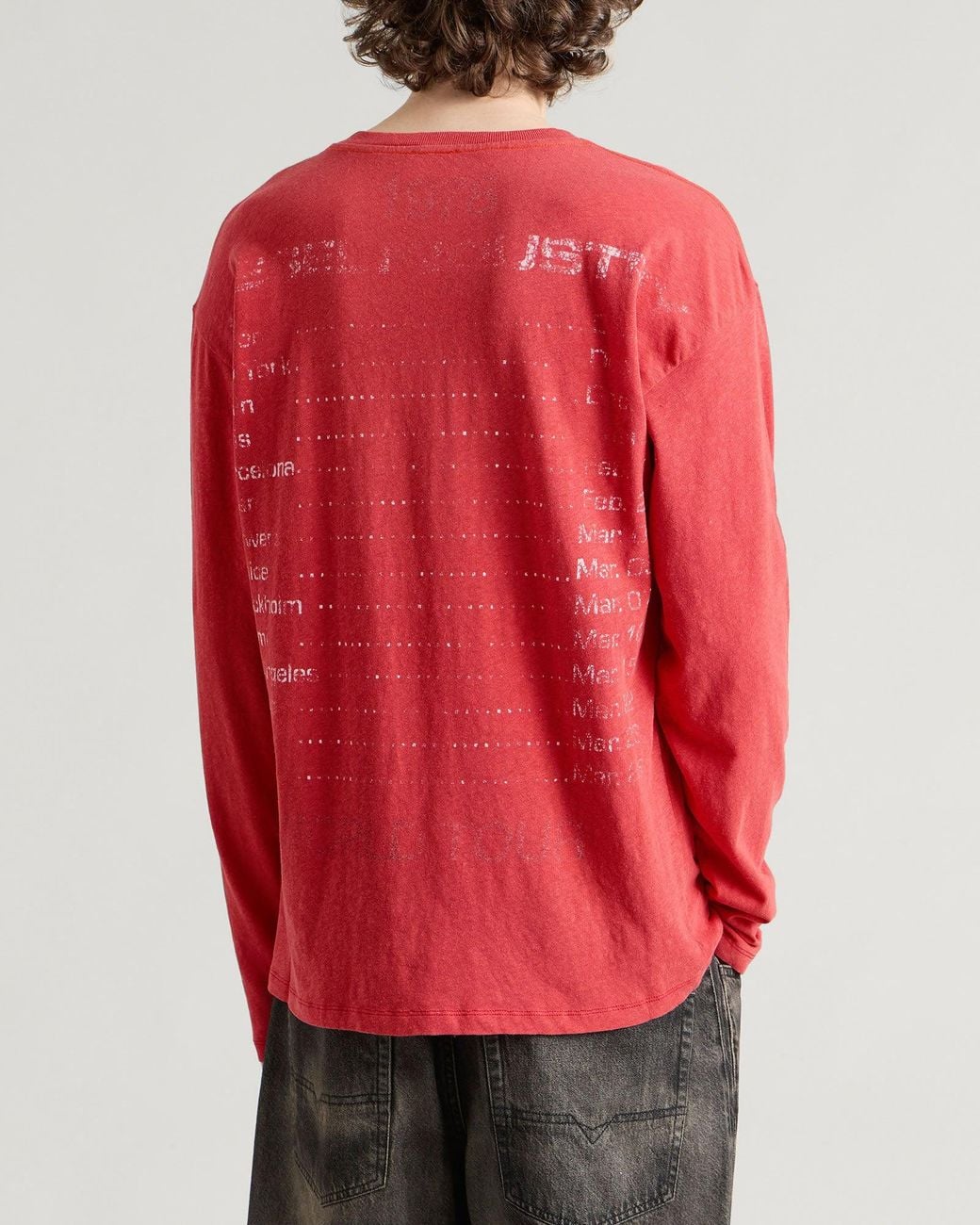 DIESEL Tour Dates Graphic Long Sleeve T-Shirt in Red for Men | Lyst