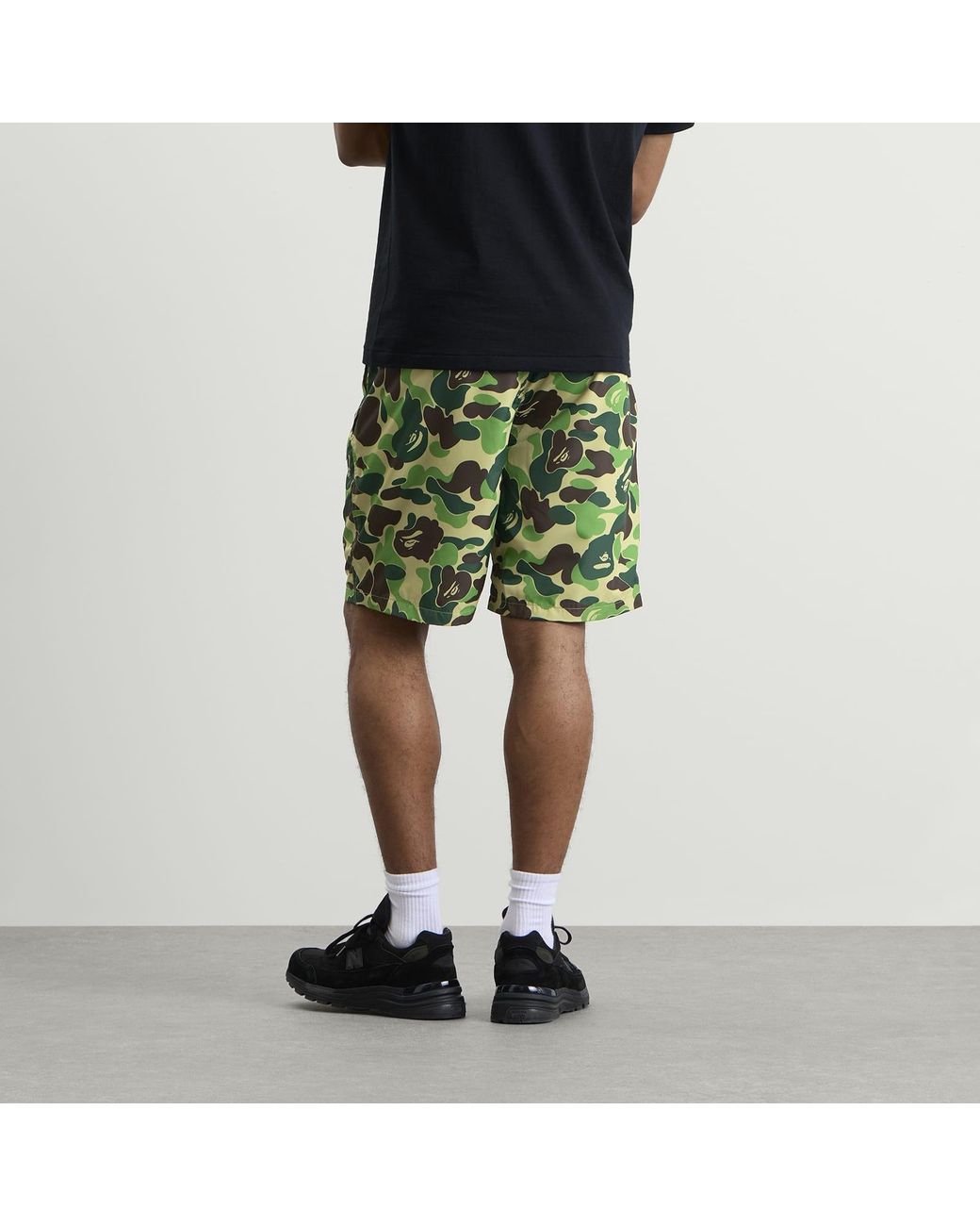 A Bathing Ape Green Abc Camo One Point Beach Shorts for men