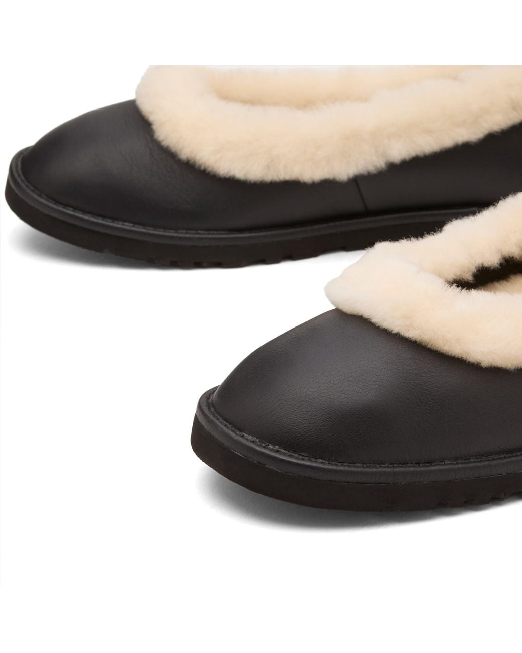 Ugg Black Zora Leather Ballet Flat