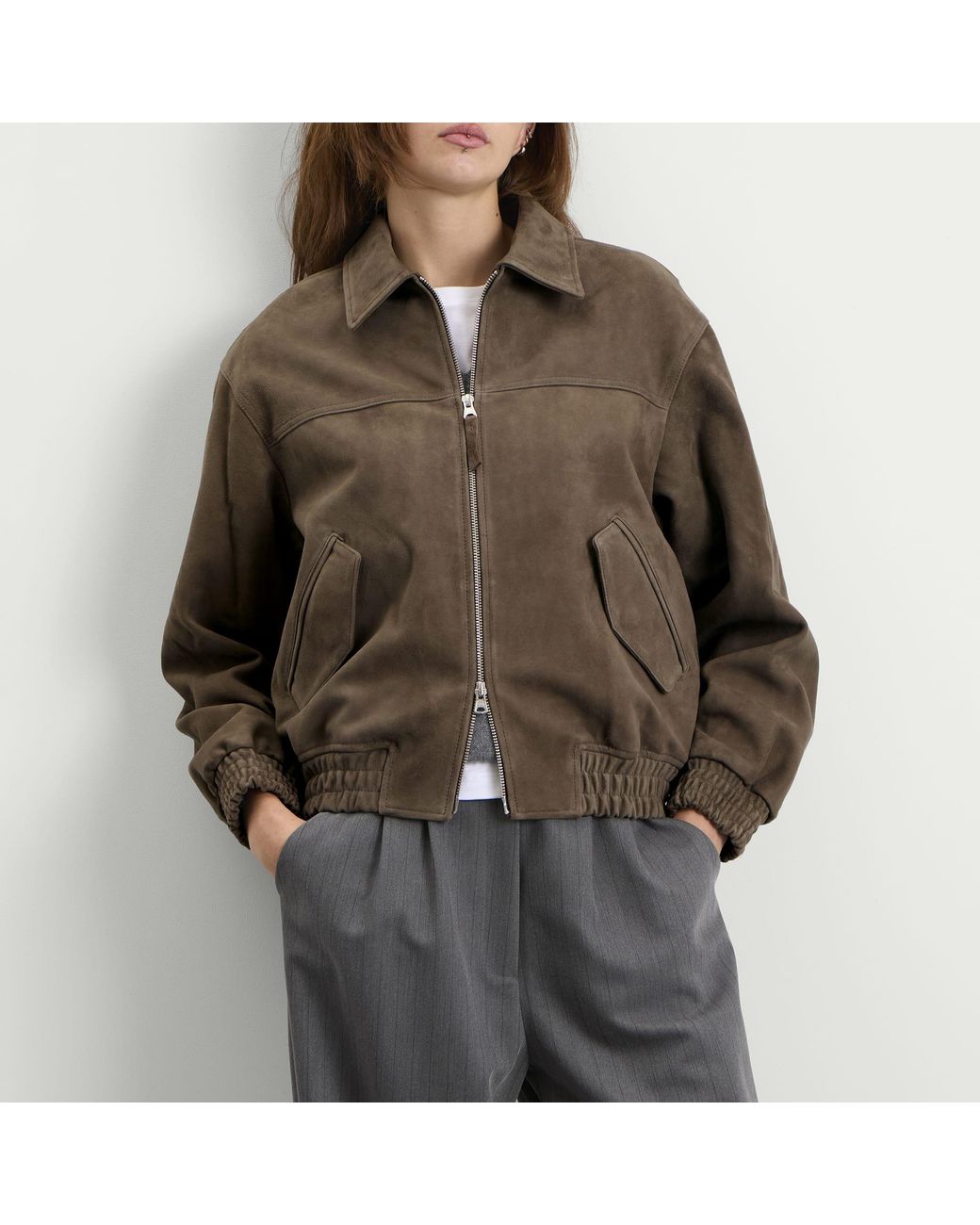 DUNST Brown Refined Suede Blouson