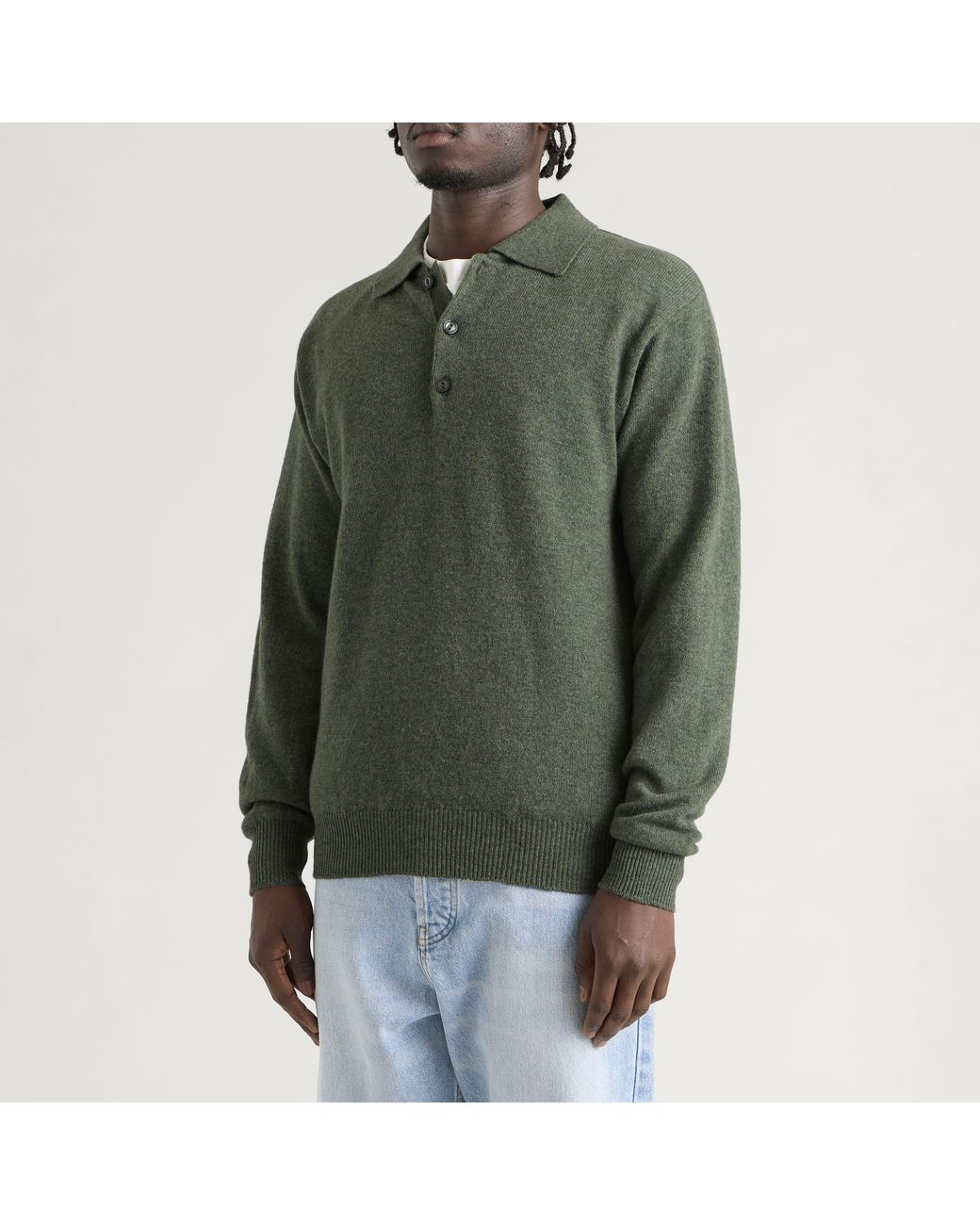 Pittari Green Knitted Polo for men