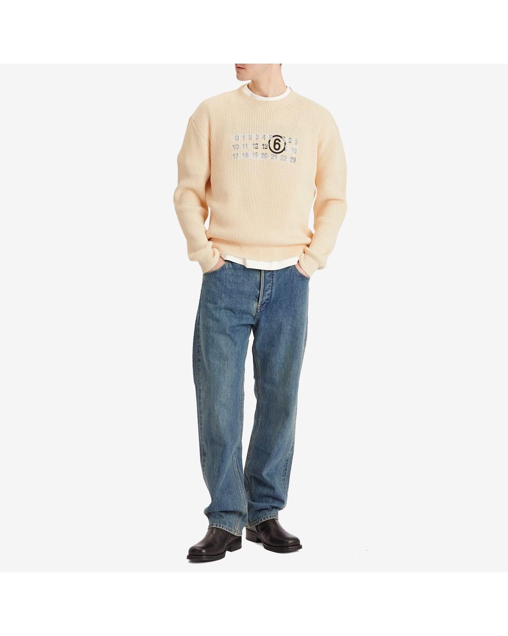 Maison Margiela M Logo Knit 未使用 Maison Margiela Logo Knit in Natural for Men | Lyst