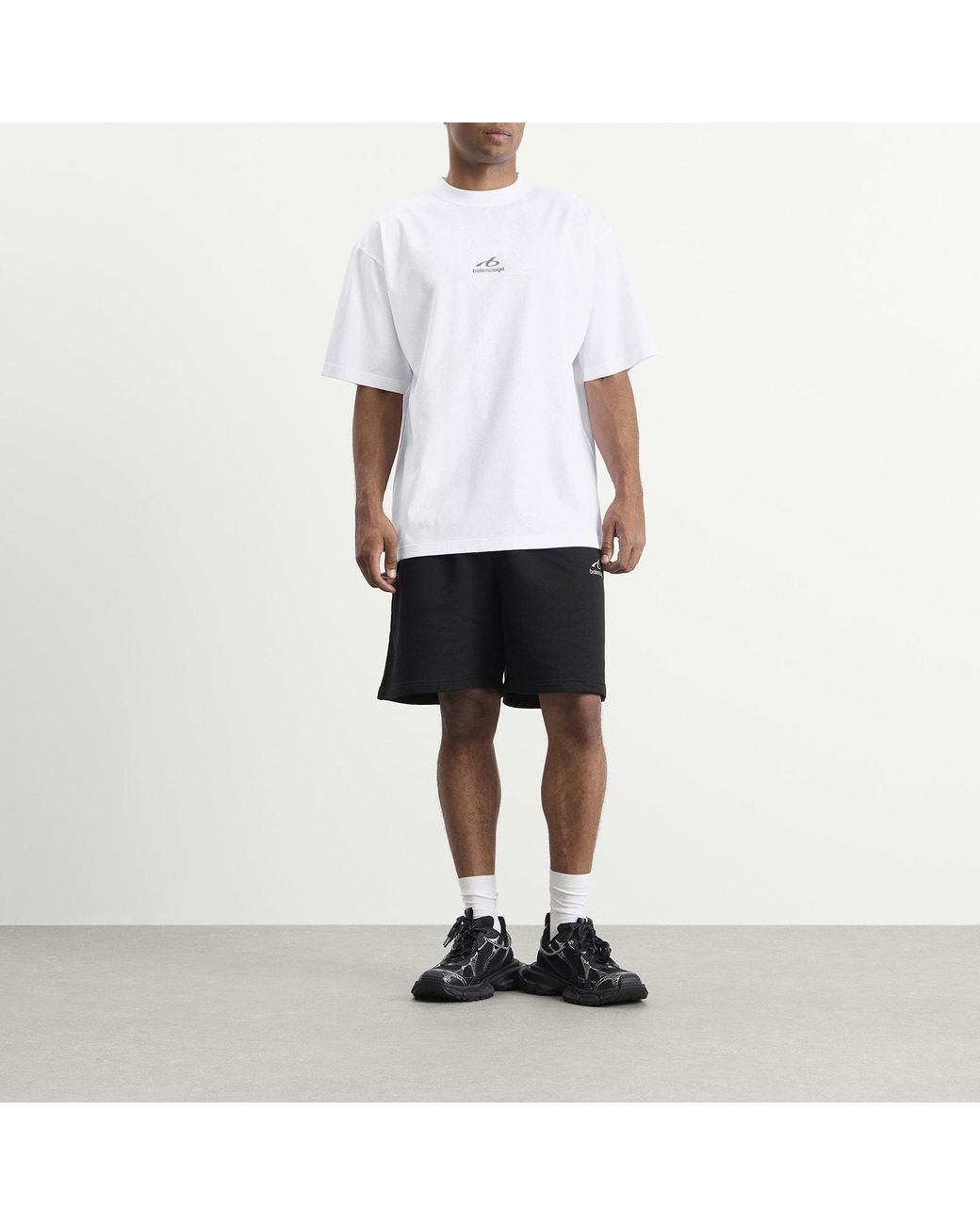 Balenciaga White Logo T-Shirt for men