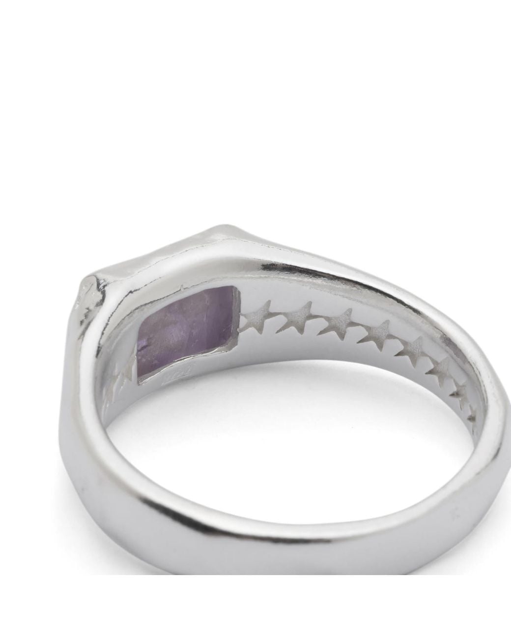 Twojeys White Rectangular Florite Stone Ring
