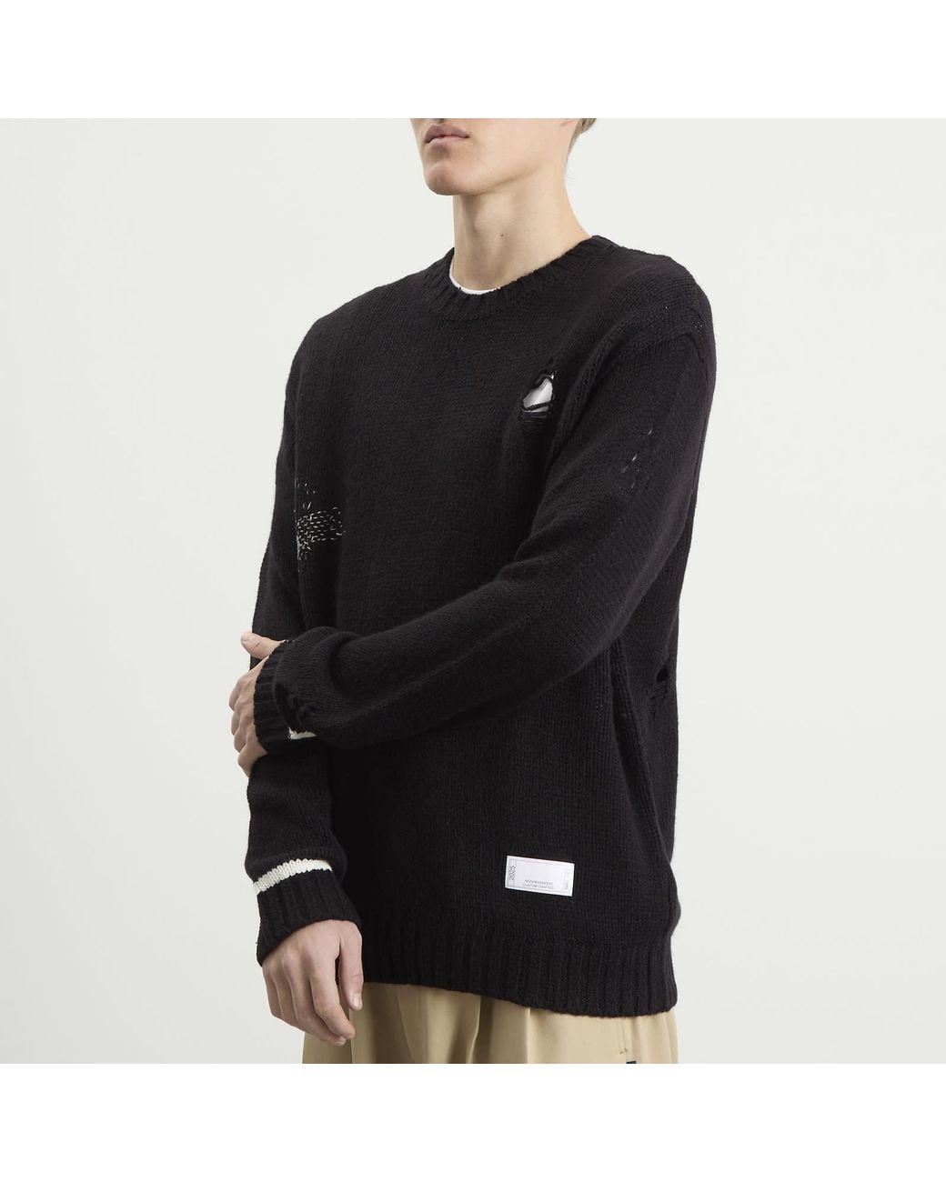 Neighborhood Black Savage Crewneck Sweater for men