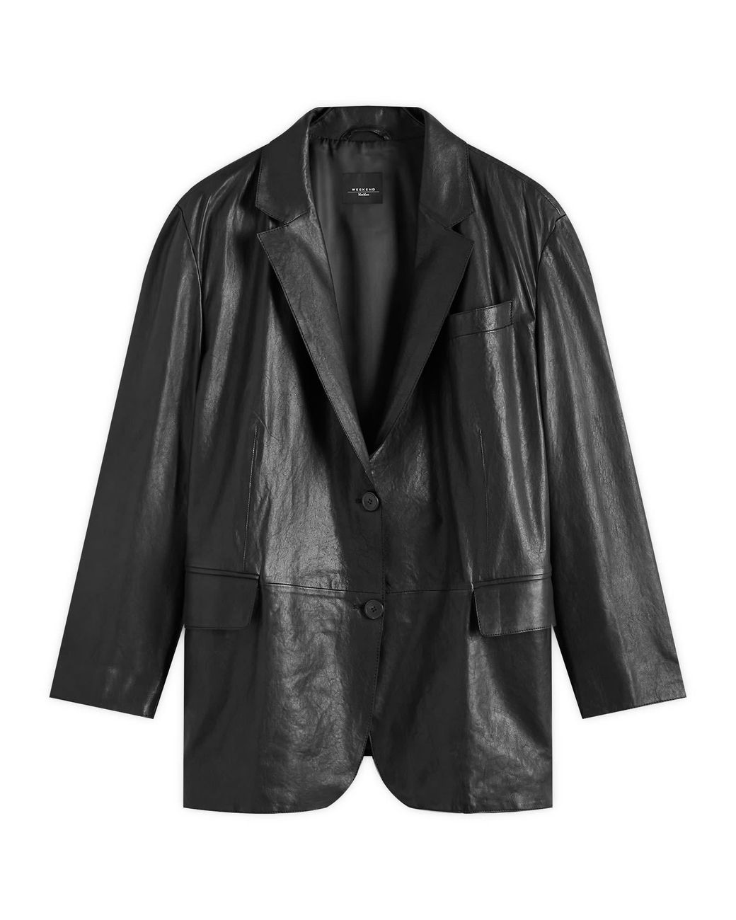 Weekend by Maxmara Marat Leather Jacket in Black | Lyst