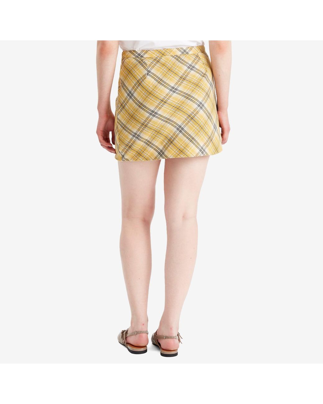 House Of Sunny Metallic Bias Cut Check Skirt