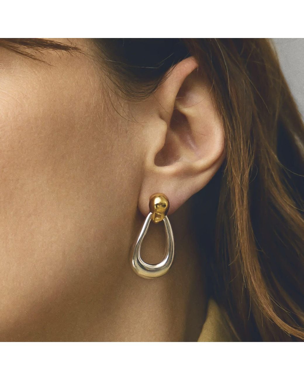 Missoma Metallic Molten Teardrop Statement Stud Earrings