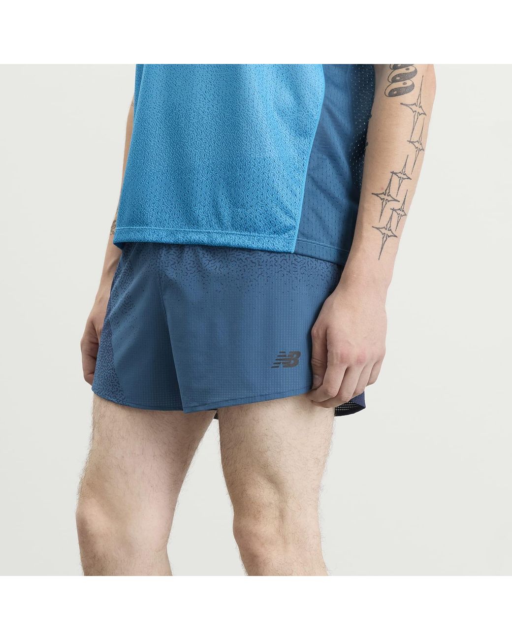 New Balance Blue Rc Ultra Light Printed Short 3" for men