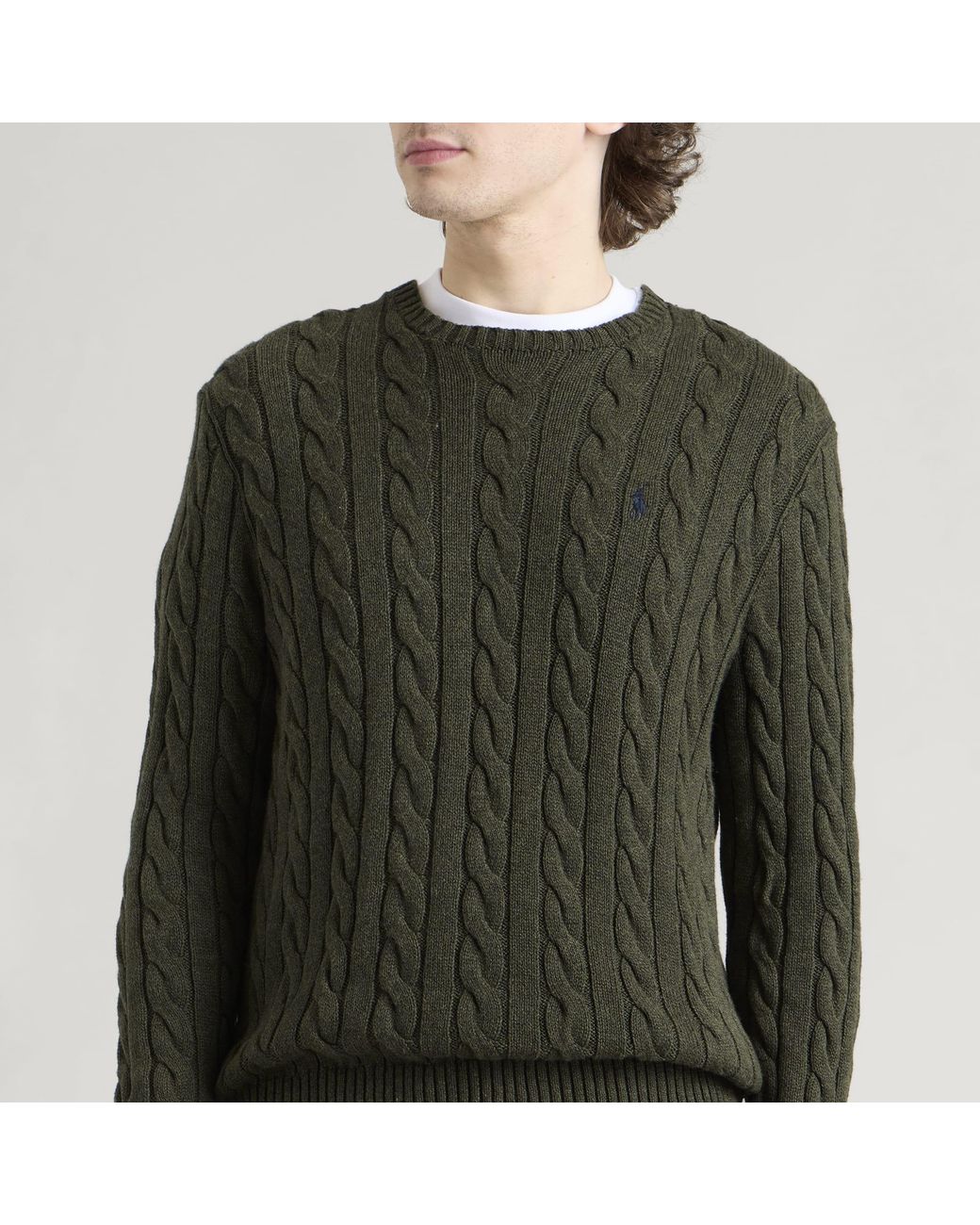 Polo Ralph Lauren Green Cable Knit Jumper for men