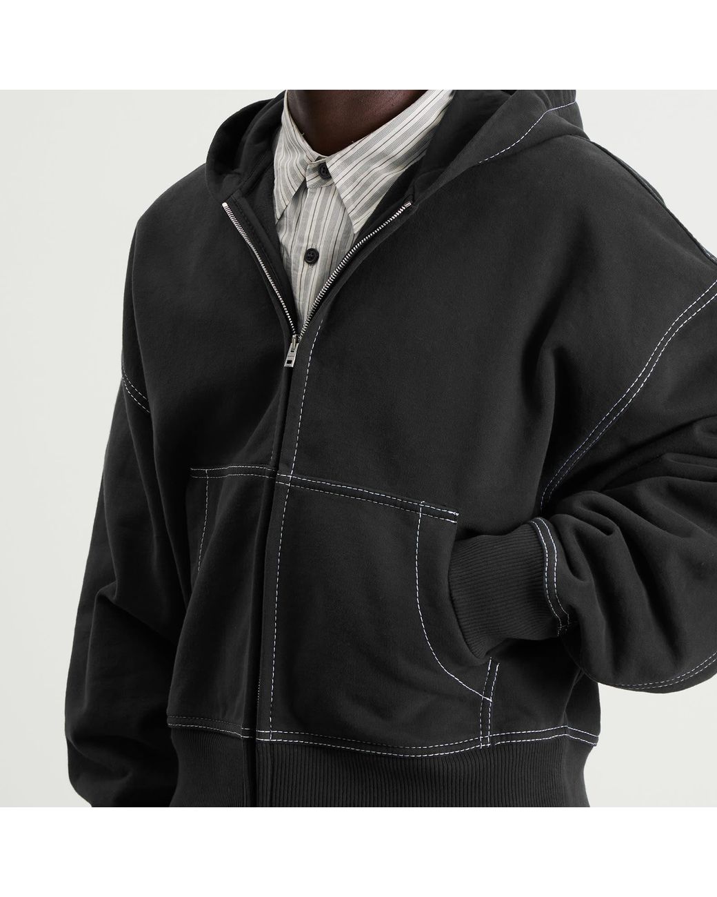 Acne Studios Foscar H U Zip Autograph Logo Zip Hoodie in Black for