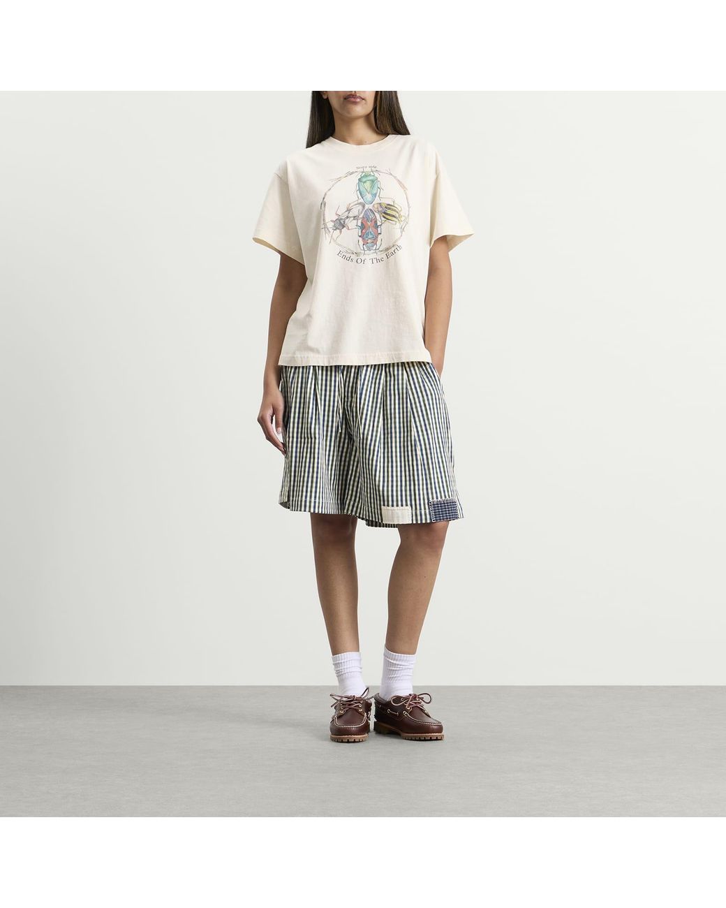 STORY mfg. Blue Check Bridge Shorts
