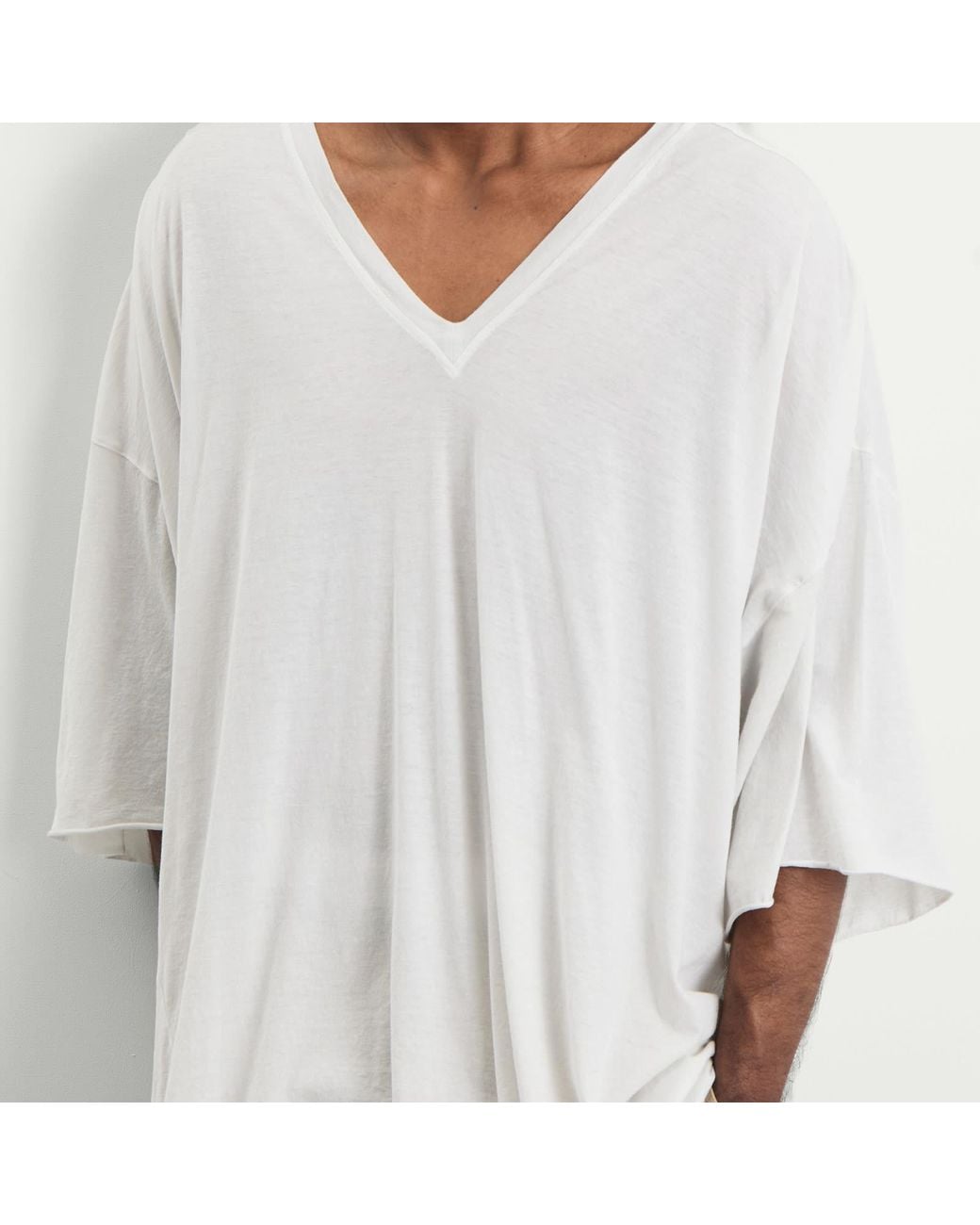 Rick Owens White V Neck Tommy T-Shirt for men