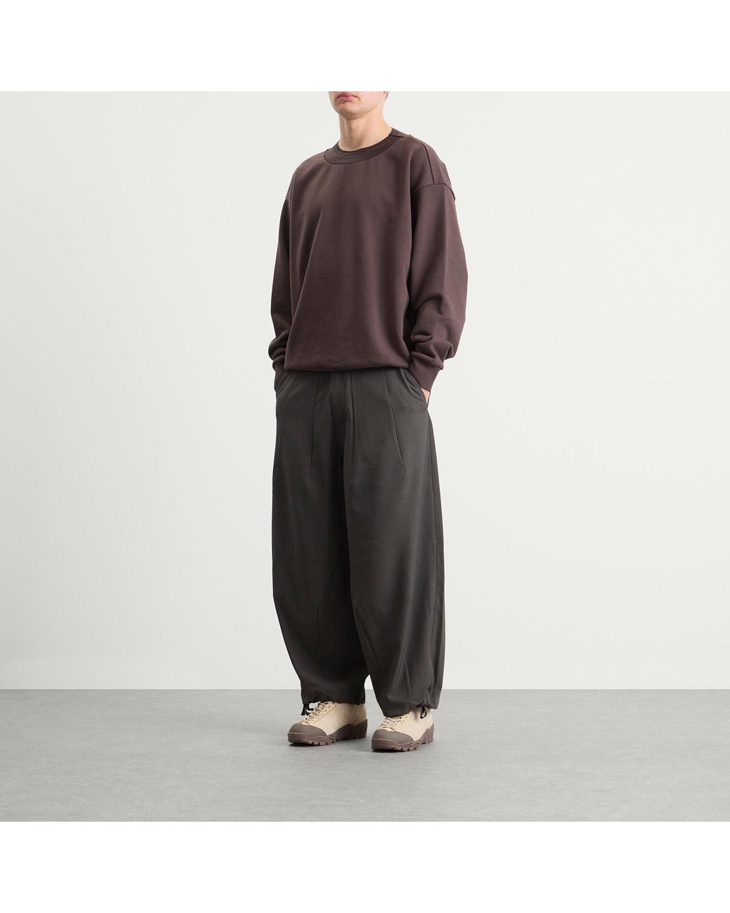 Merely Made Brown Wide Rib Sweatshirt for men