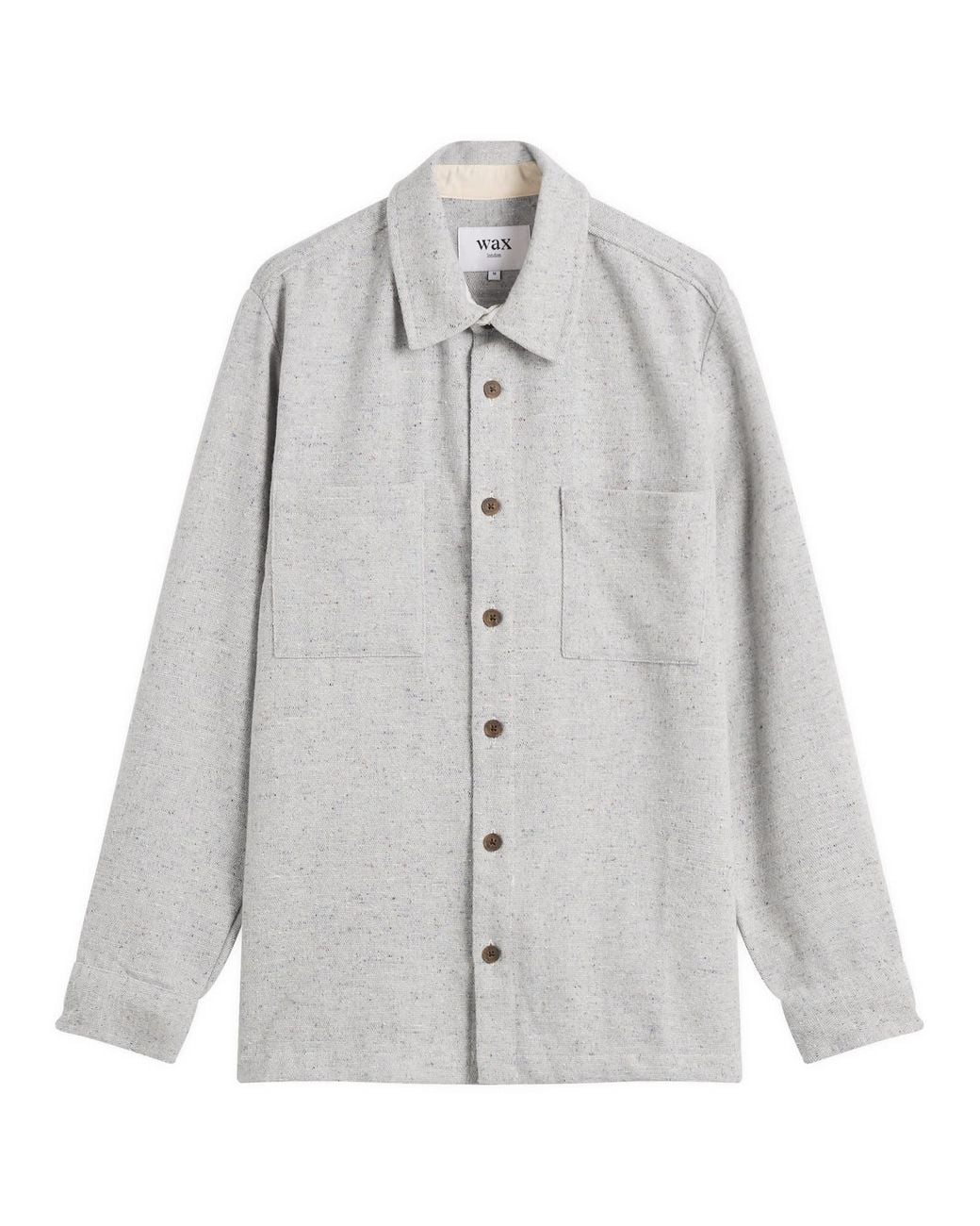 Wax London Gray Whiting Wool Fleck Overshirt for men