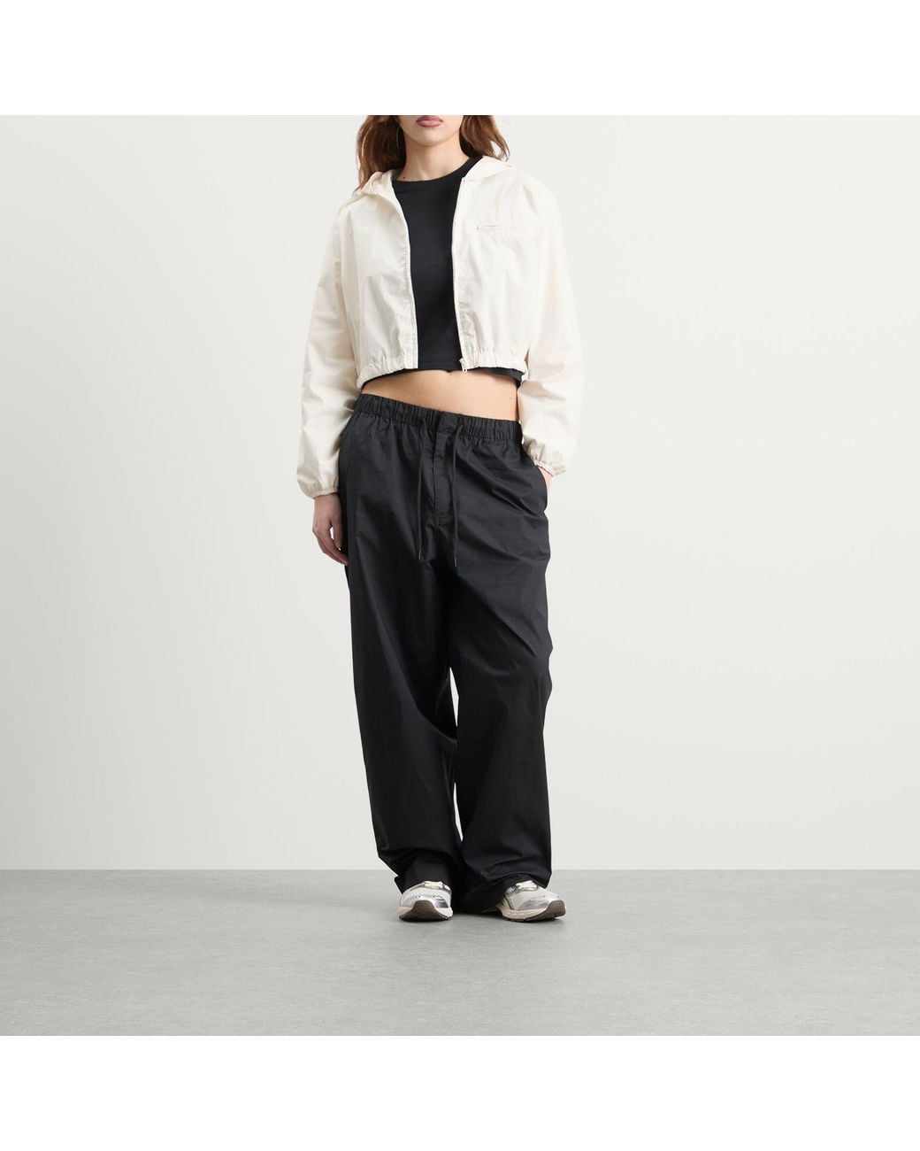 Skims White Sateen Crop Zip Up Jacket