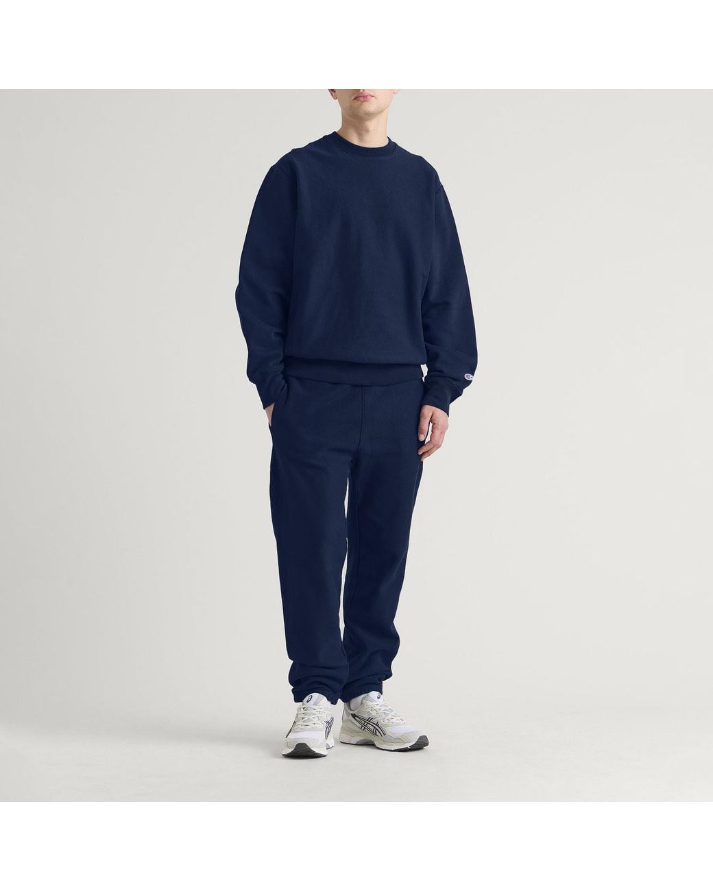 Champion Blue Reverse Weave Cuffed Sweat Pants for men