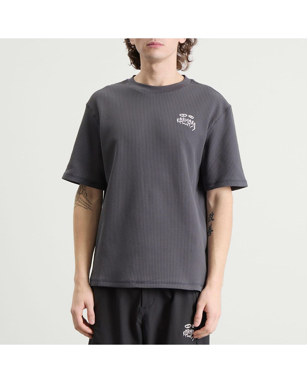 KARMA8A Gray Rive Gaufre T-Shirt for men