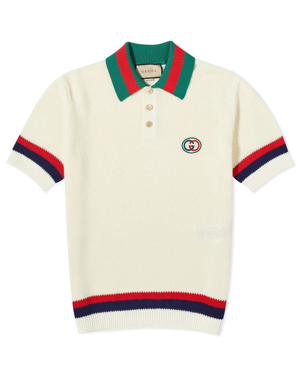 Gucci Striped Polo Knitted Top Cotton main image 0