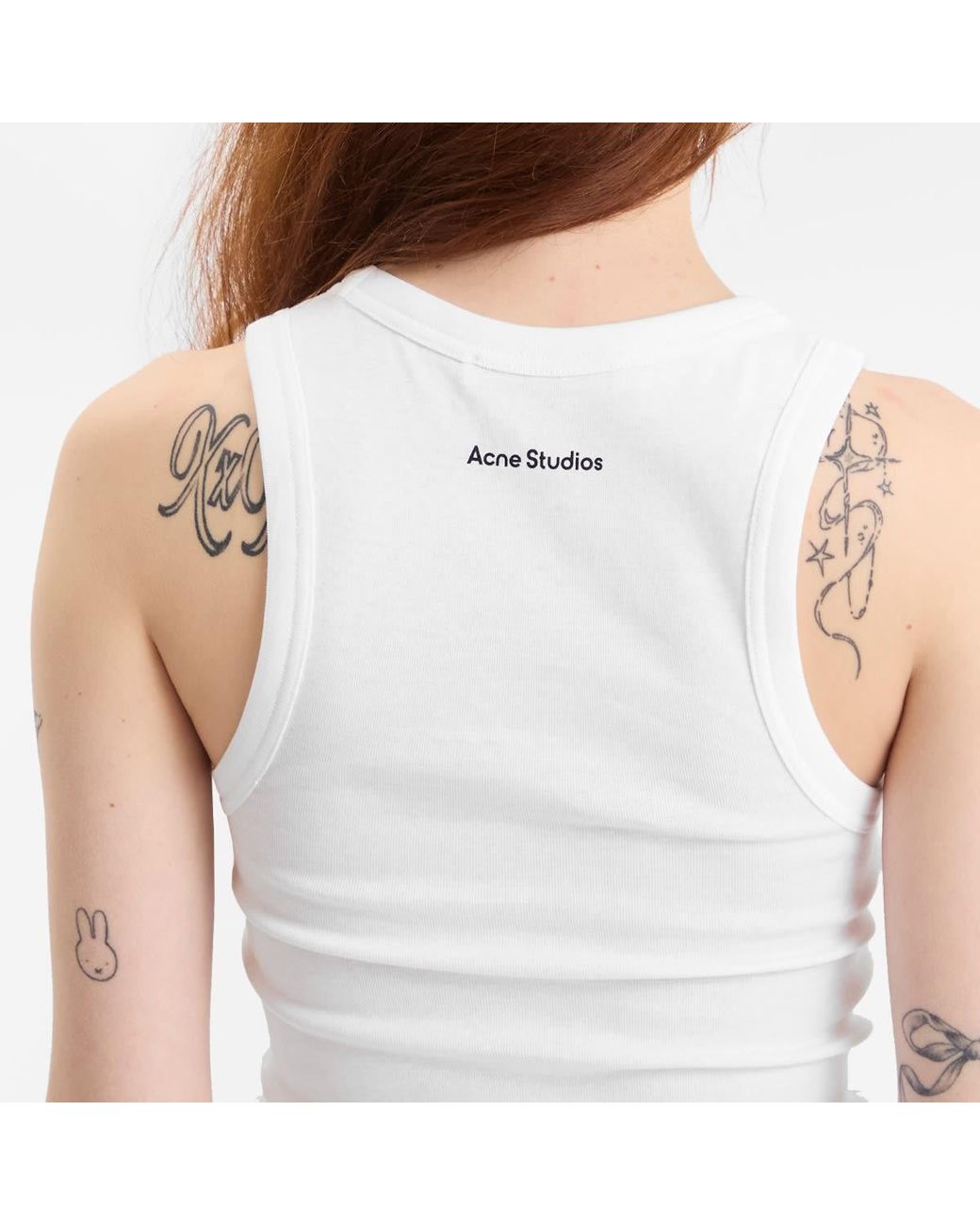 Acne White Sleeveless T-Shirt