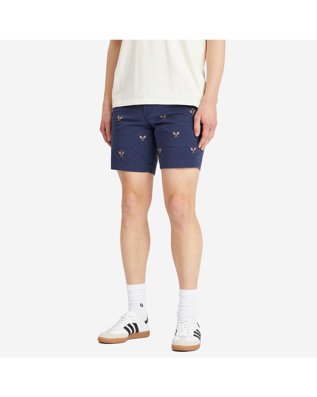 Polo Ralph Lauren Embroidered Racquet Shorts in Blue for Men | Lyst