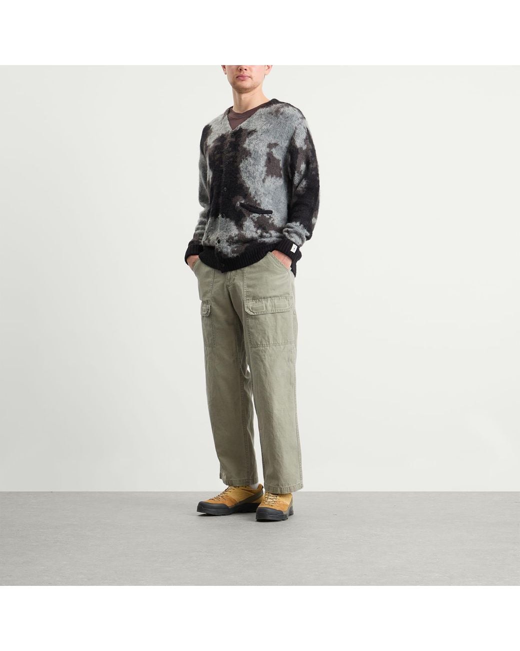 Manastash Gray Blurry Jaquard Cardigan for men