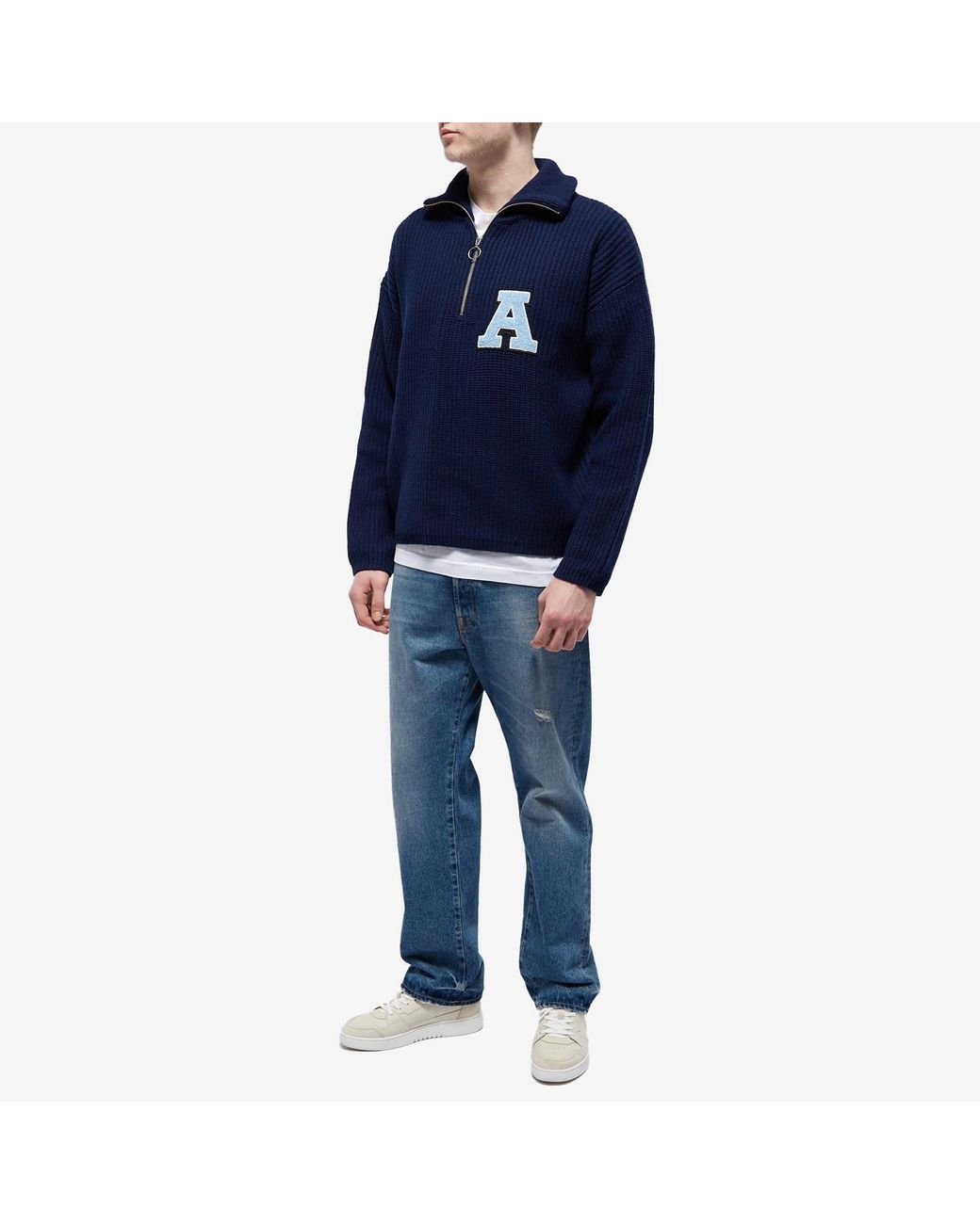 Axel Arigato Team Half Zip Sweater in Blue for Men Lyst Australia