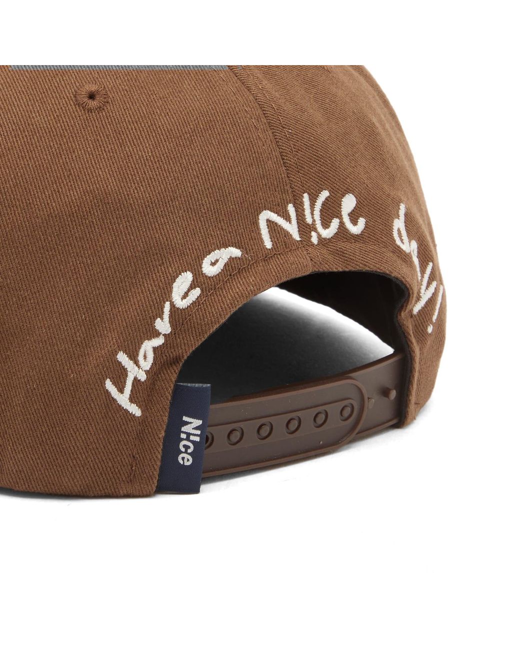 N!CE Brown Have A Day Cap for men