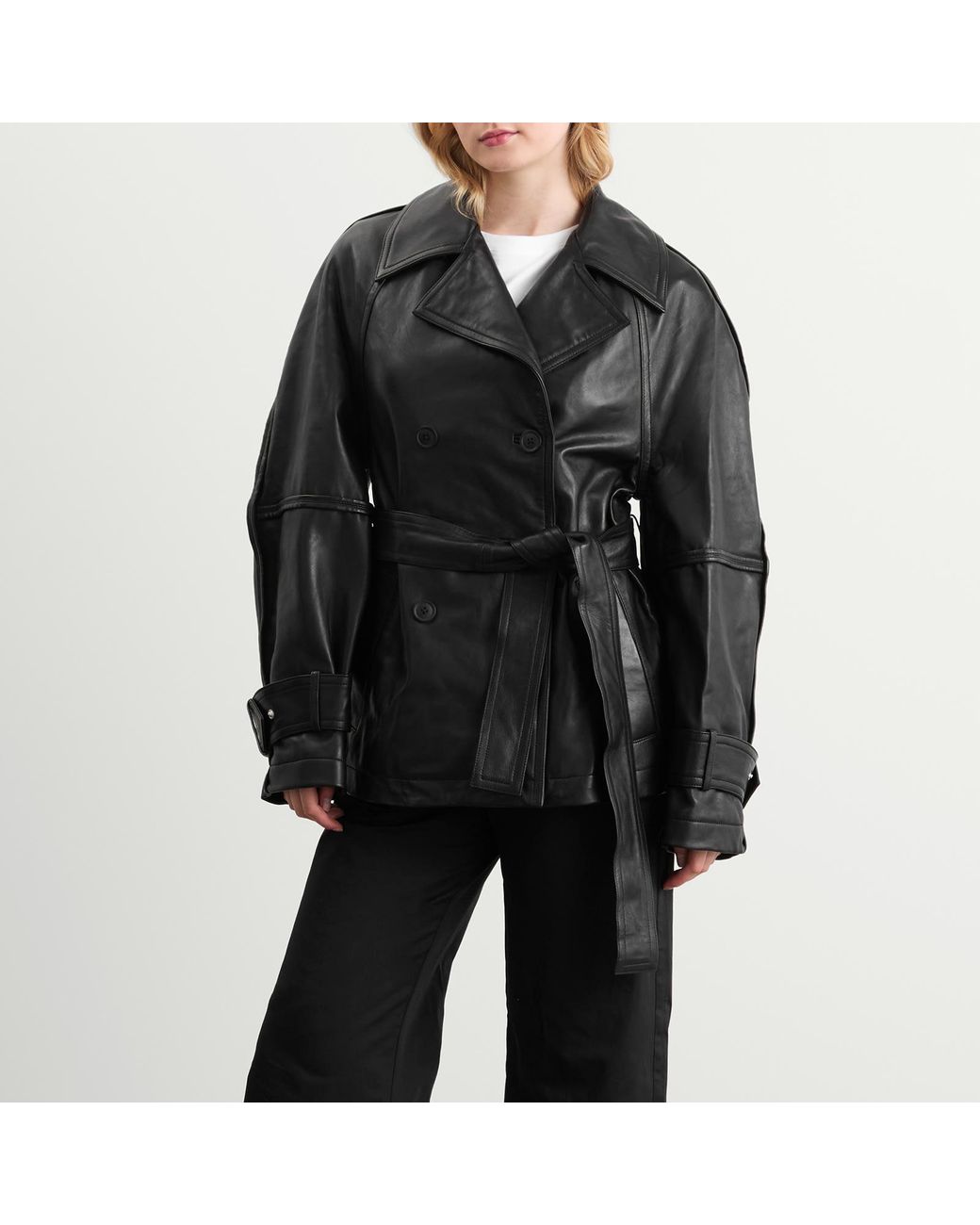 レザージャケット・コート ROHE FW25 SCULPTURAL LEATHER JACKET (416 11 145 001 308) Rohe Sculptural Leather Jacket in Black | Lyst